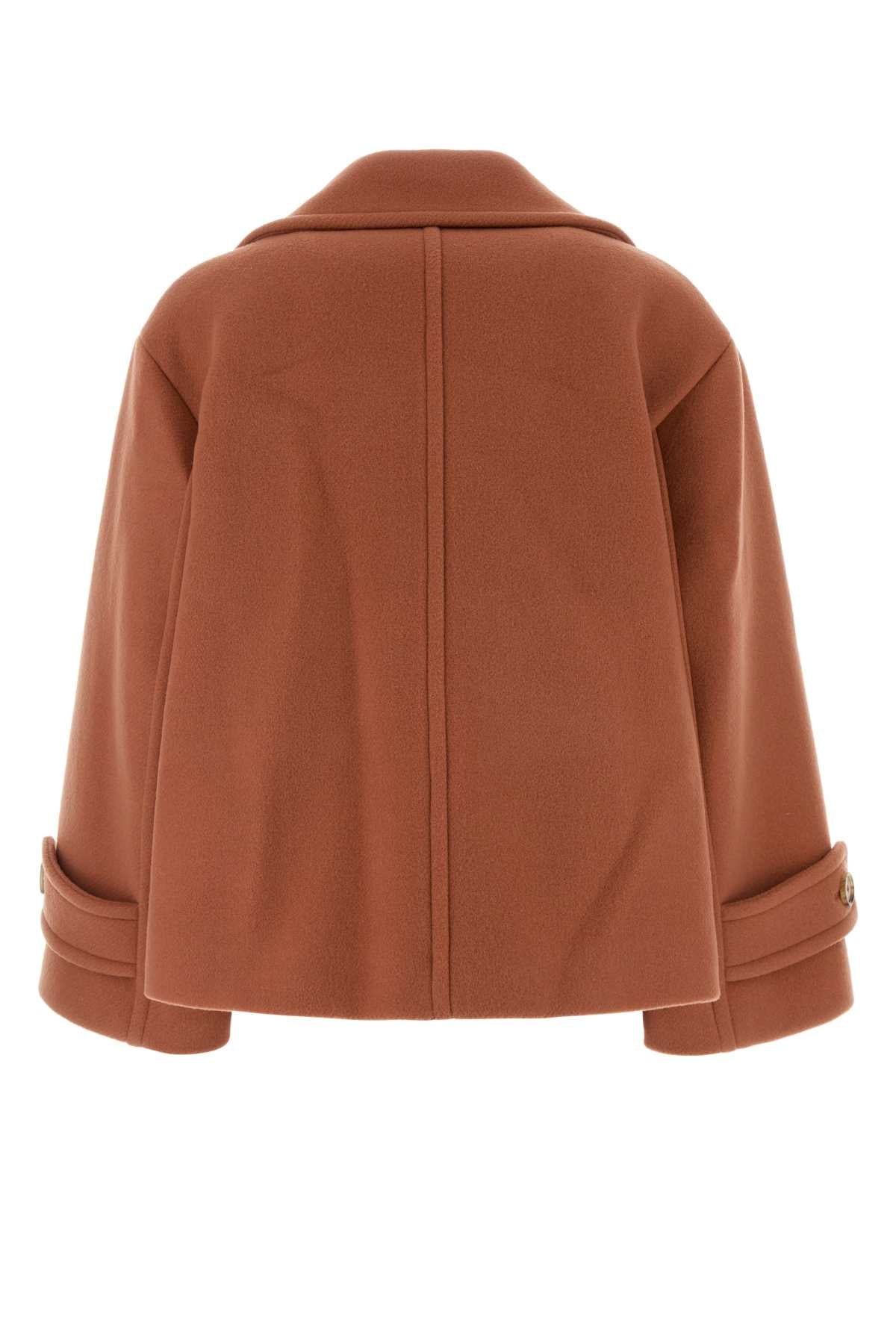 Chloe Women Dark Pink Wool Blend Coat CHLOE