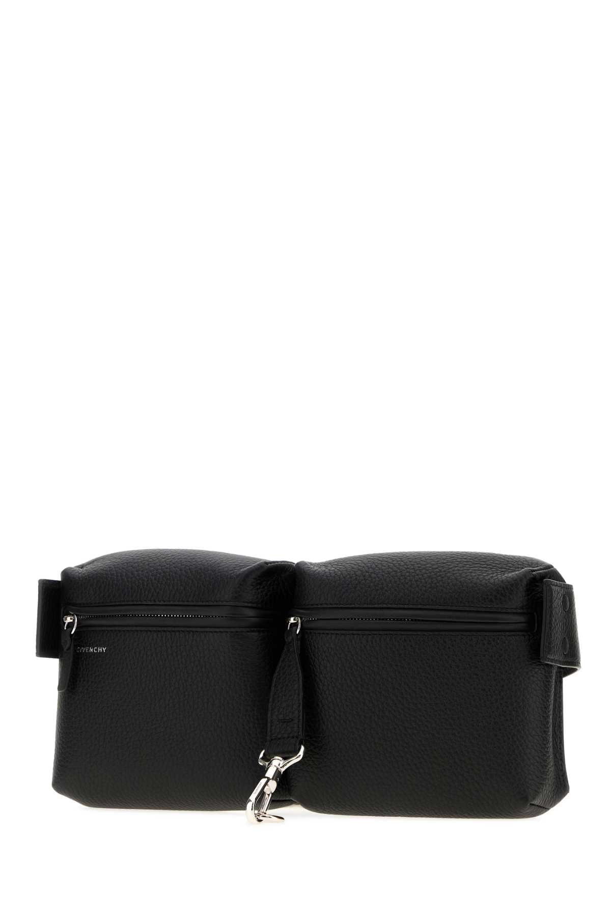 Givenchy Men Black Leather Fold Belt Bag GIVENCHY