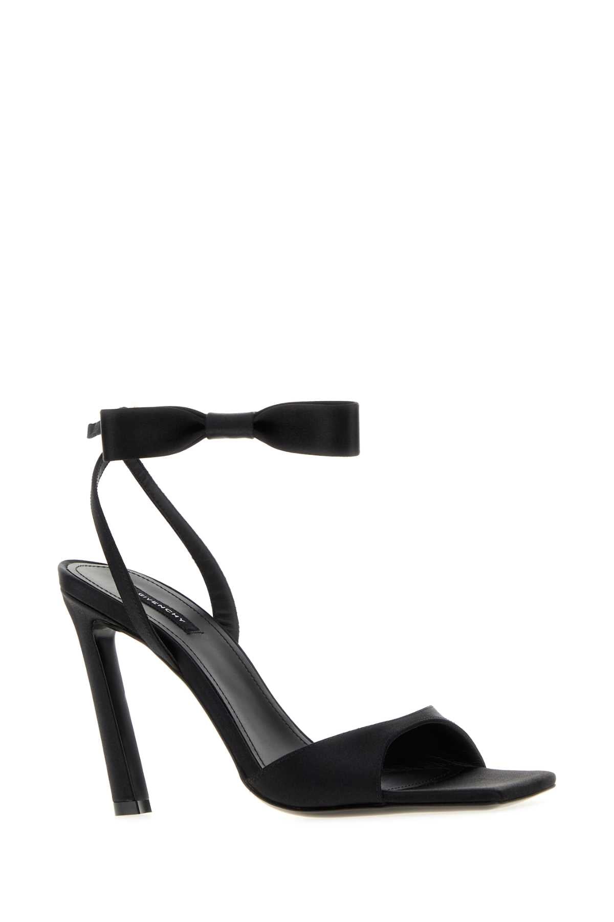 Givenchy Women Black Satin Naked Bow Sandals GIVENCHY