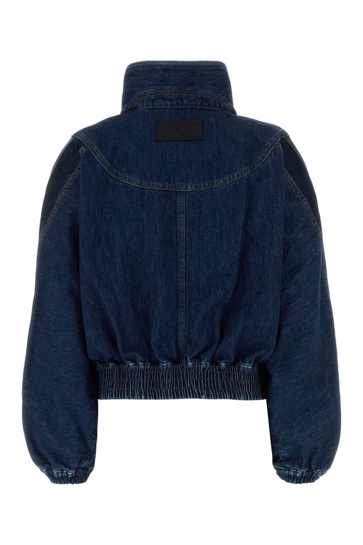 Givenchy Women Blue Denim Bomber Jacket GIVENCHY