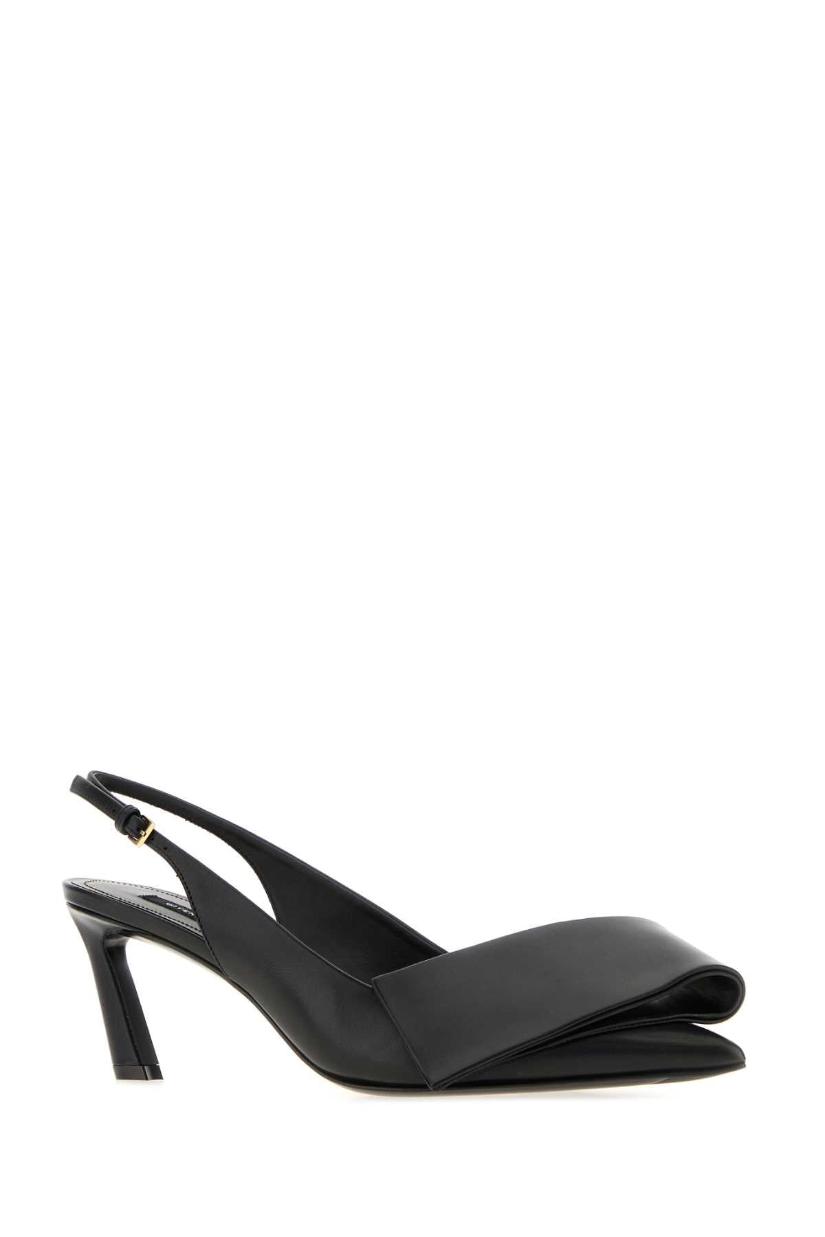 Givenchy Women Black Leather Twisted Ribbon Pumps GIVENCHY