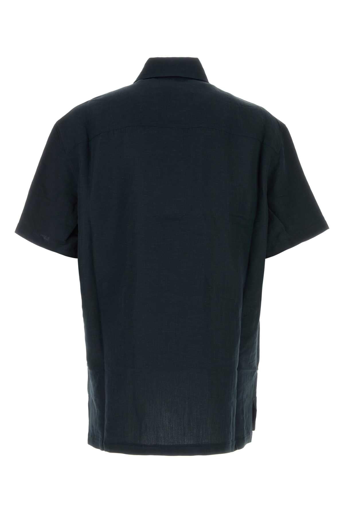 Casablanca Men Midnight Blue Viscose Blend Shirt CASABLANCA
