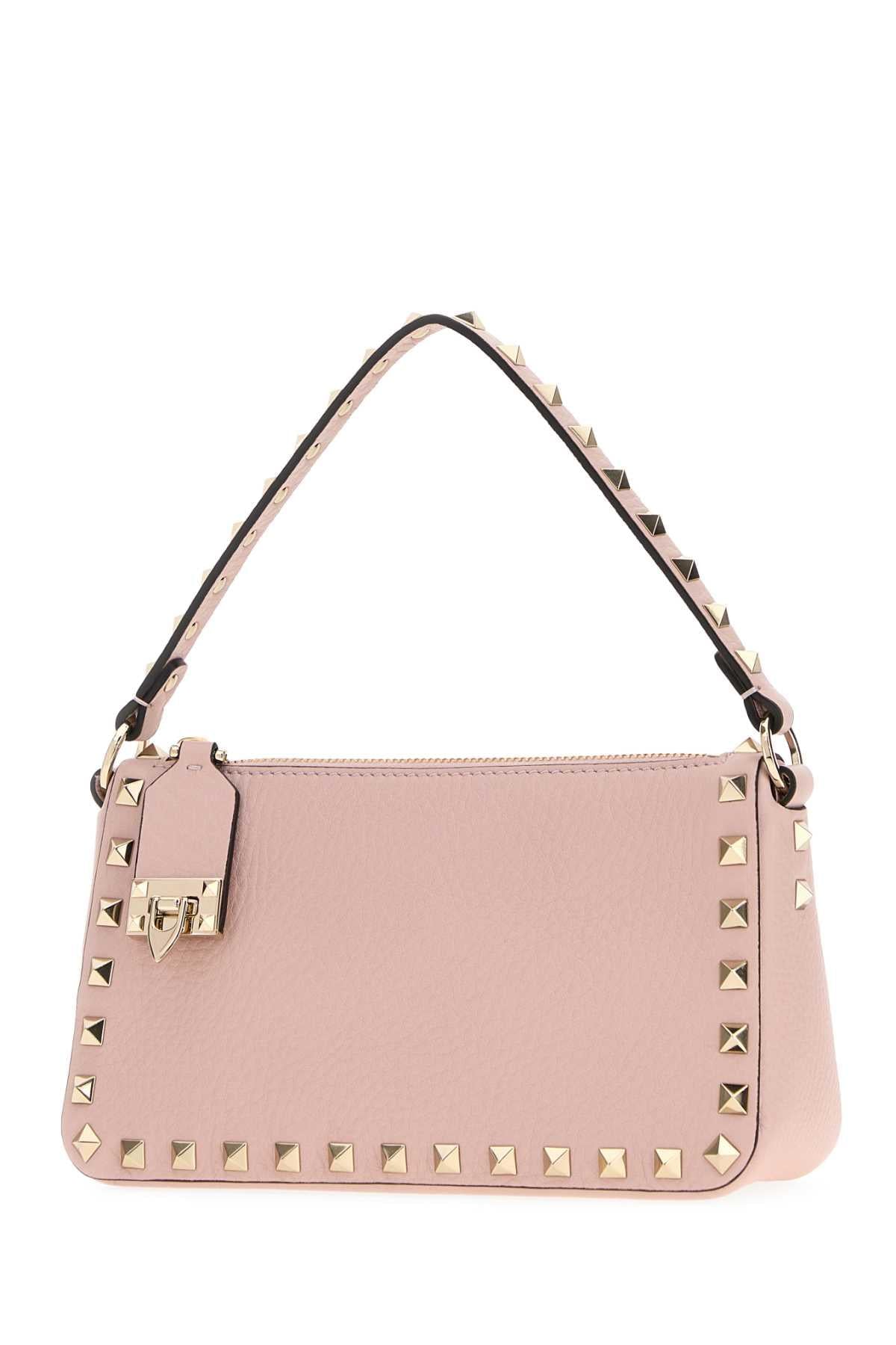 Valentino Garavani Women Pastel Pink Leather Small Rockstud Handbag VALENTINO GARAVANI