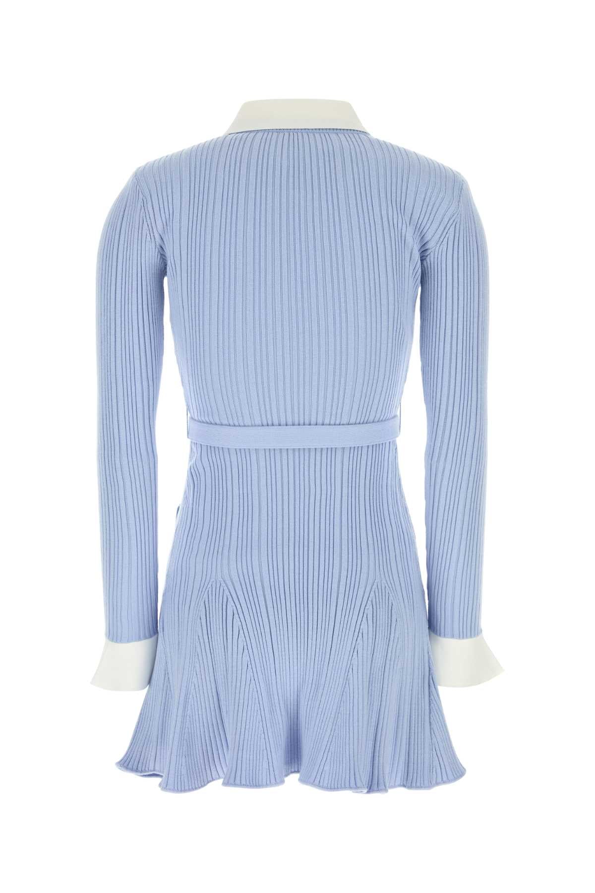 Self Portrait Women Powder Blue Knit Mini Dress SELF-PORTRAIT