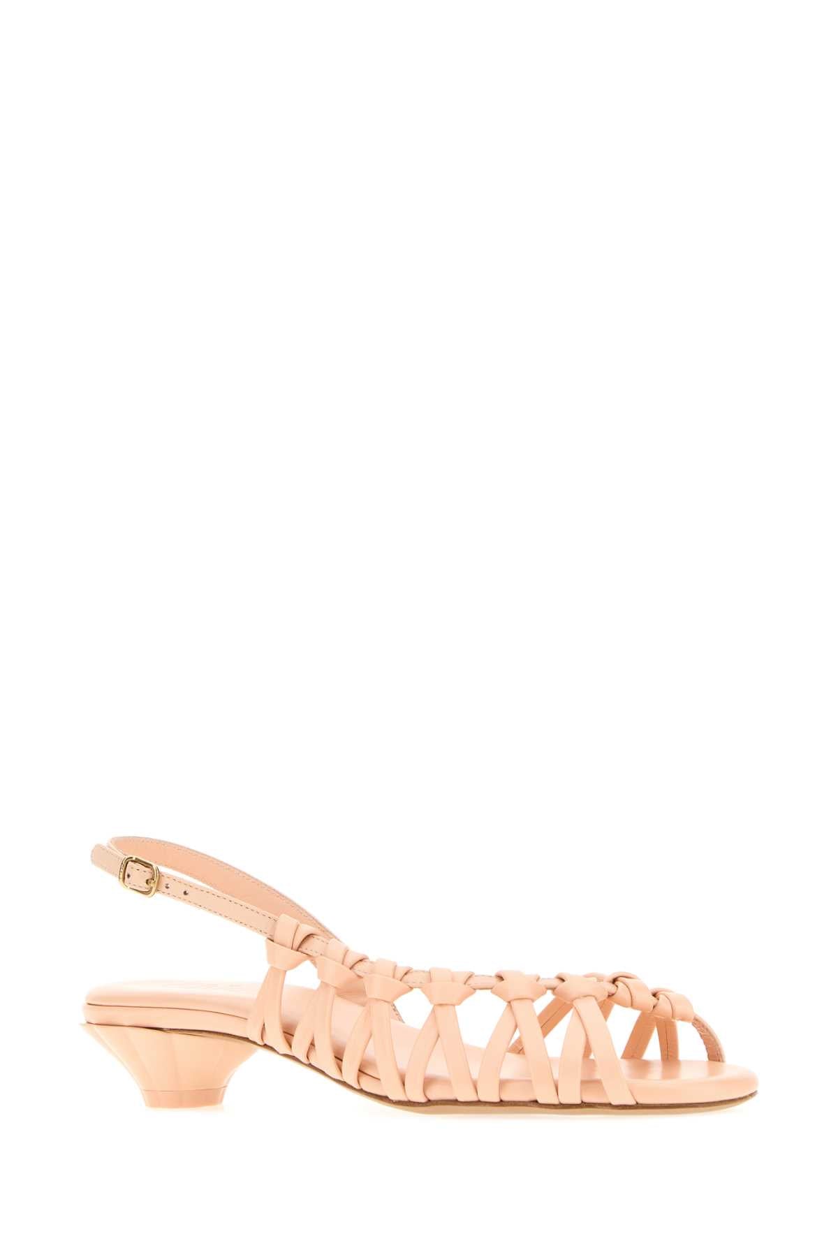 Chloe Women Peach Leather Estra Sandals CHLOE
