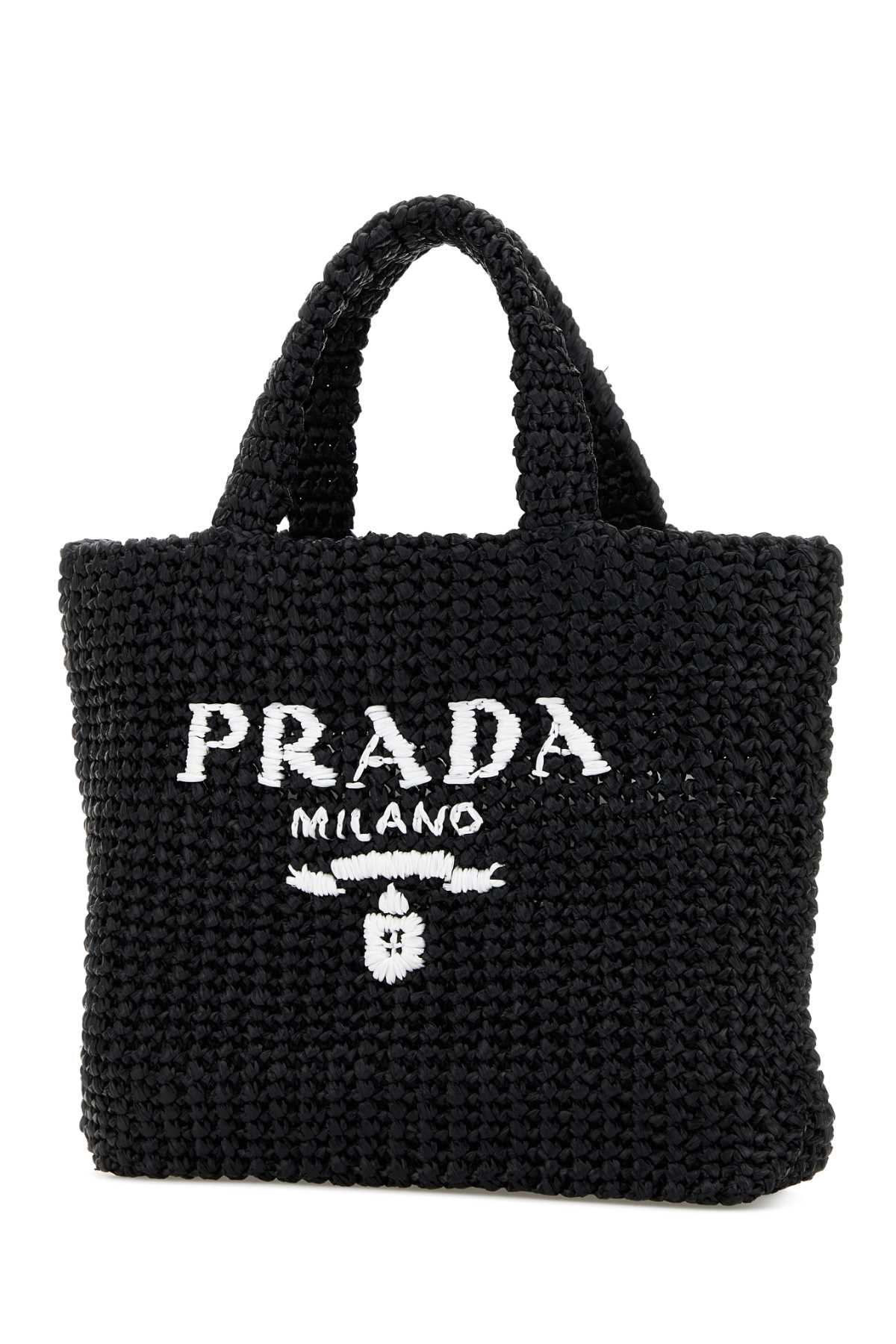 Prada Women Black Straw Handbag PRADA
