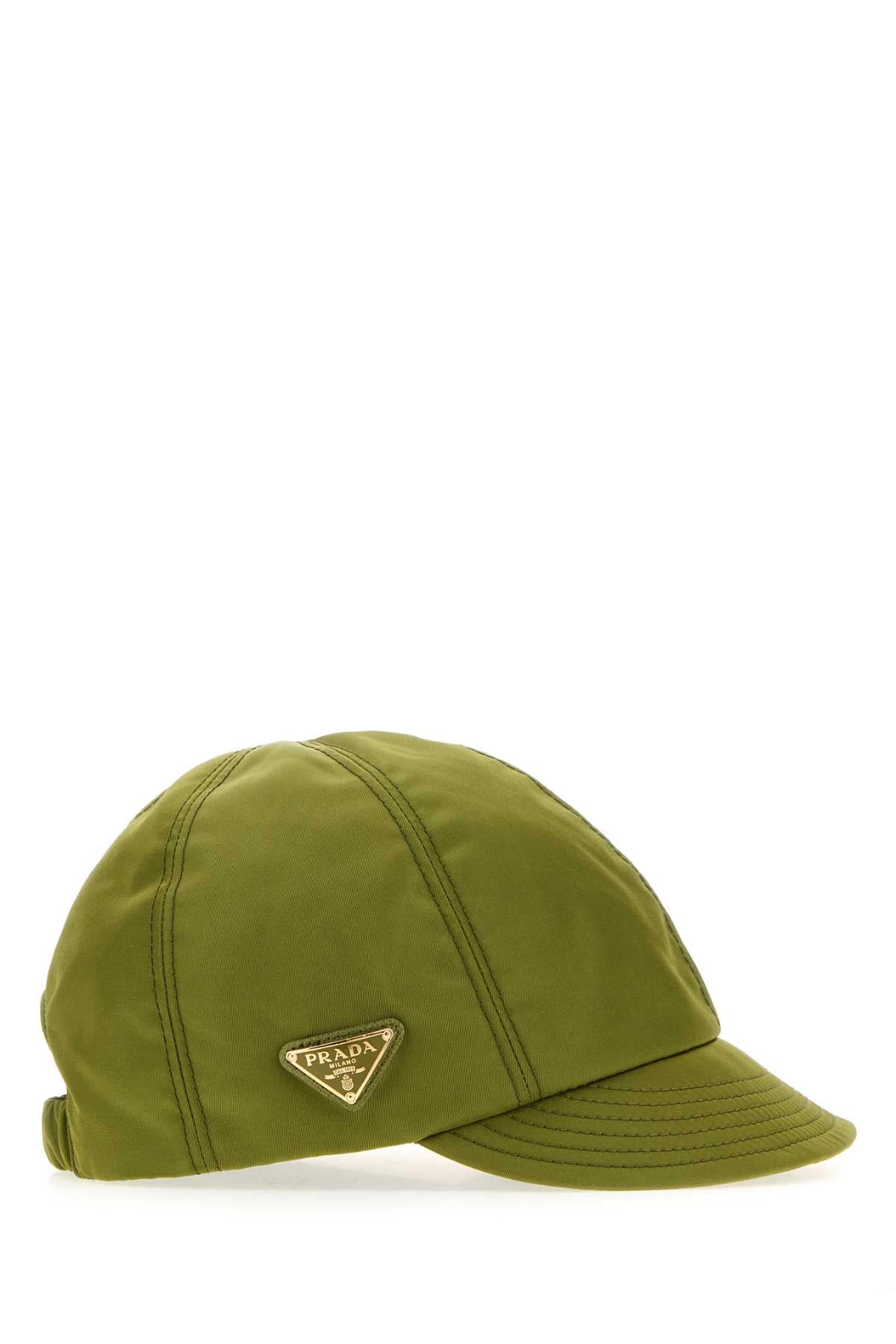 Prada Women Green Re-Nylon Baseball Cap PRADA