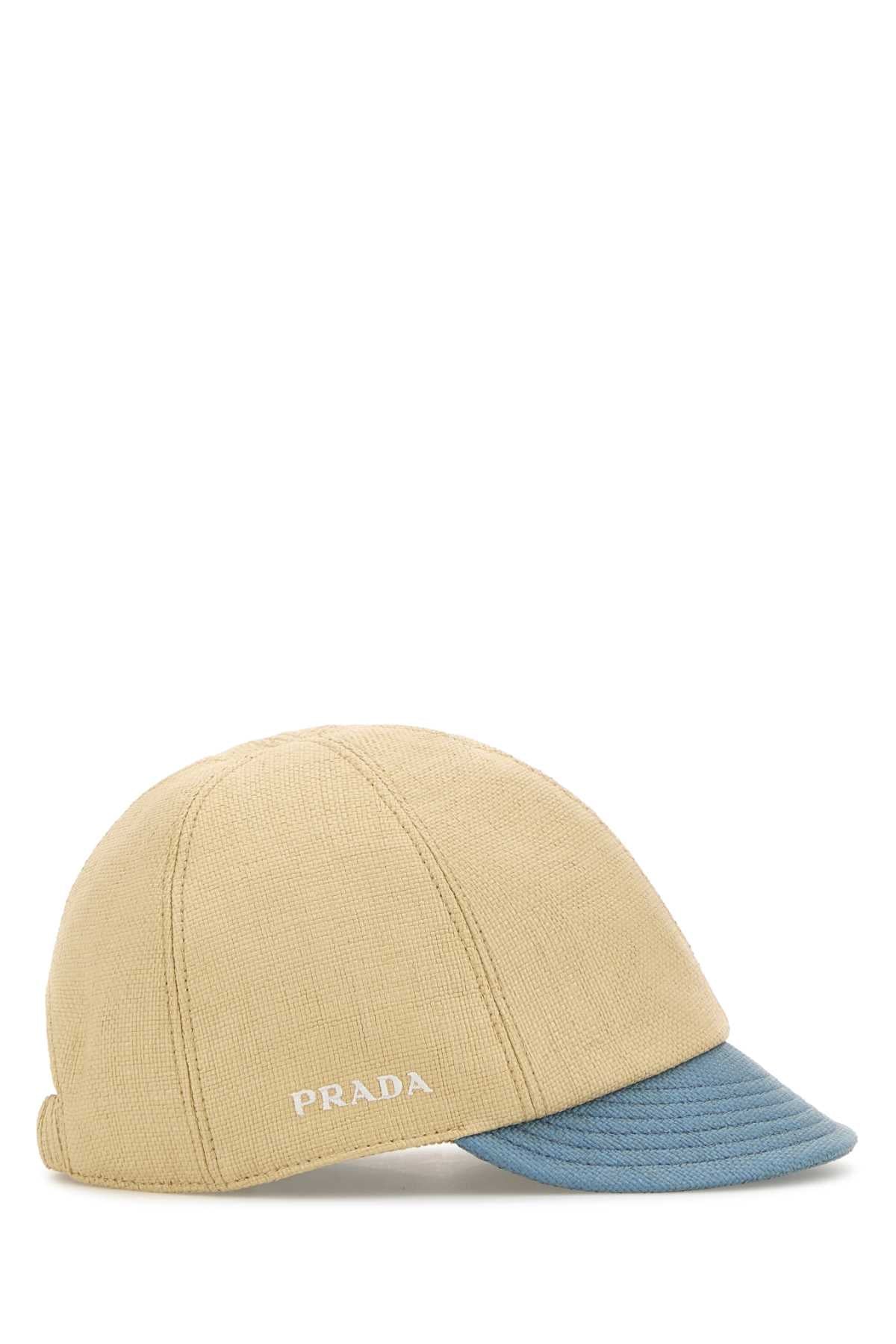 Prada Women Beige Canvas Baseball Cap PRADA
