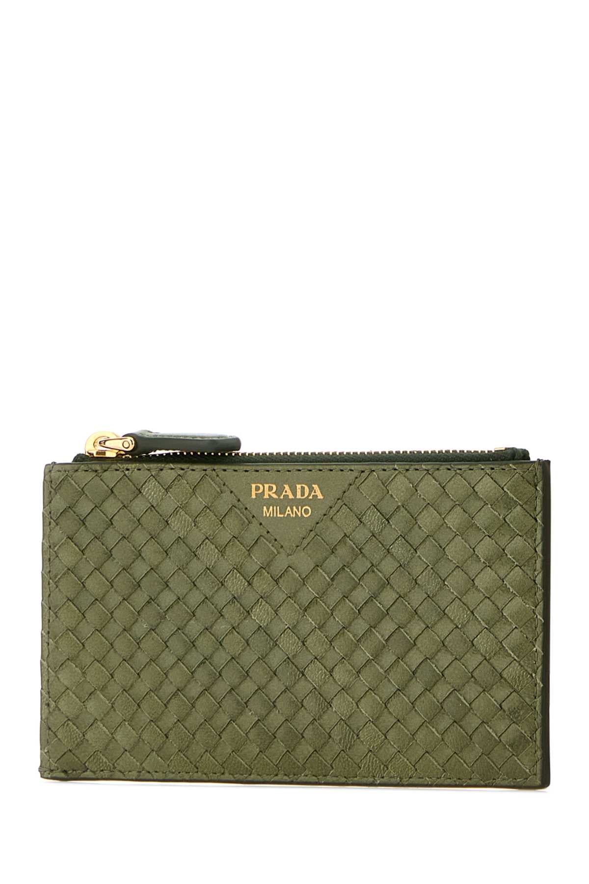 Prada Women Green Leather Card Holder PRADA