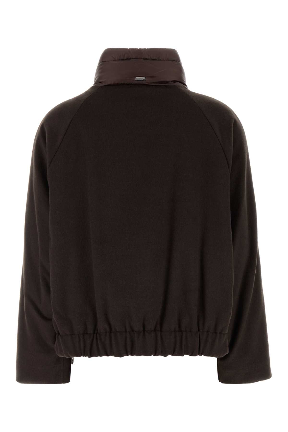 Herno Women Chocolate Nylon Down Jacket HERNO