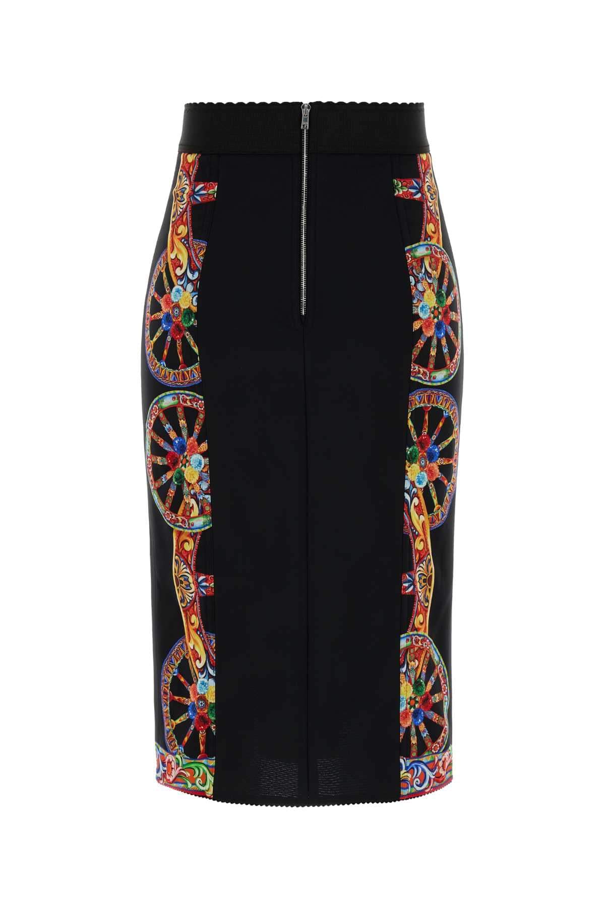 Dolce & Gabbana Women Printed Charmeuse Skirt DOLCE & GABBANA