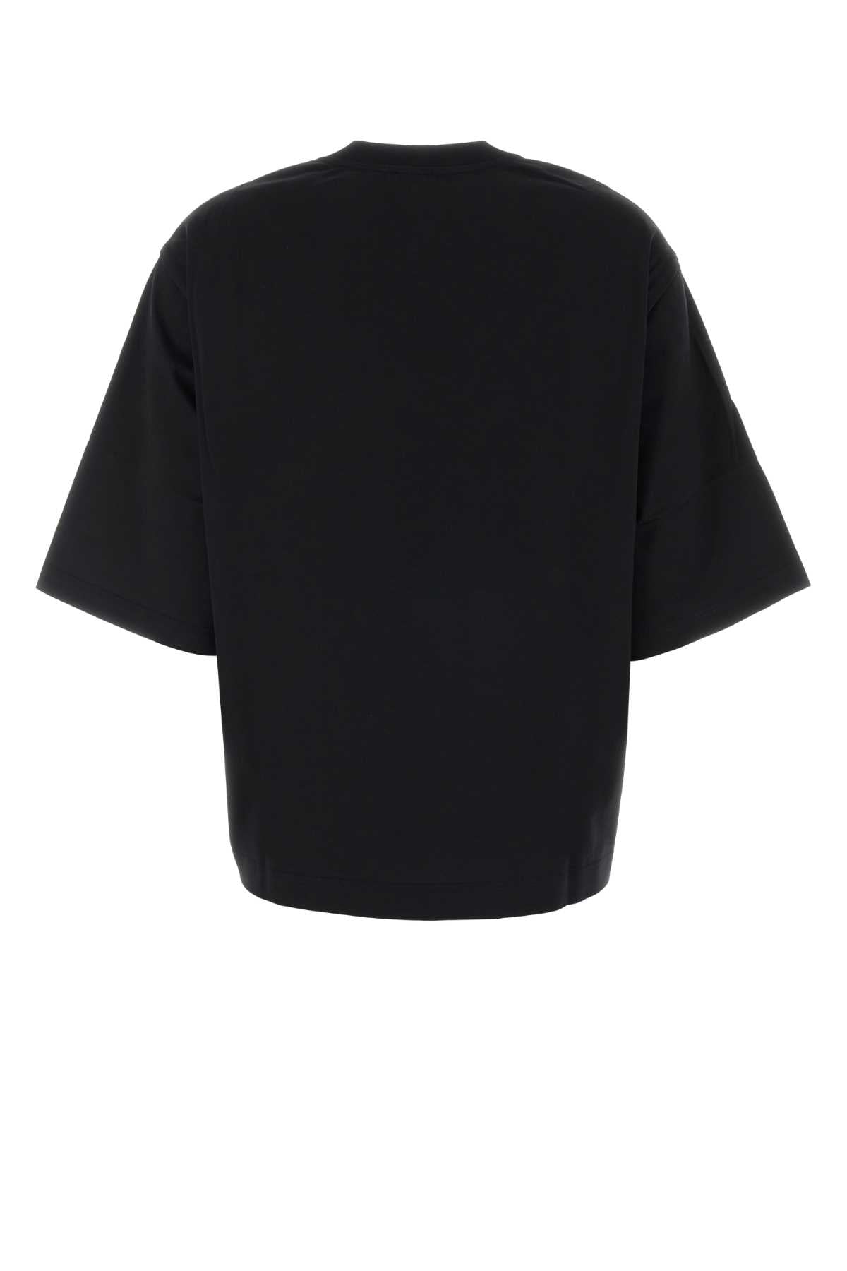 Dolce & Gabbana Women Black Twill And Jersey T-Shirt DOLCE & GABBANA