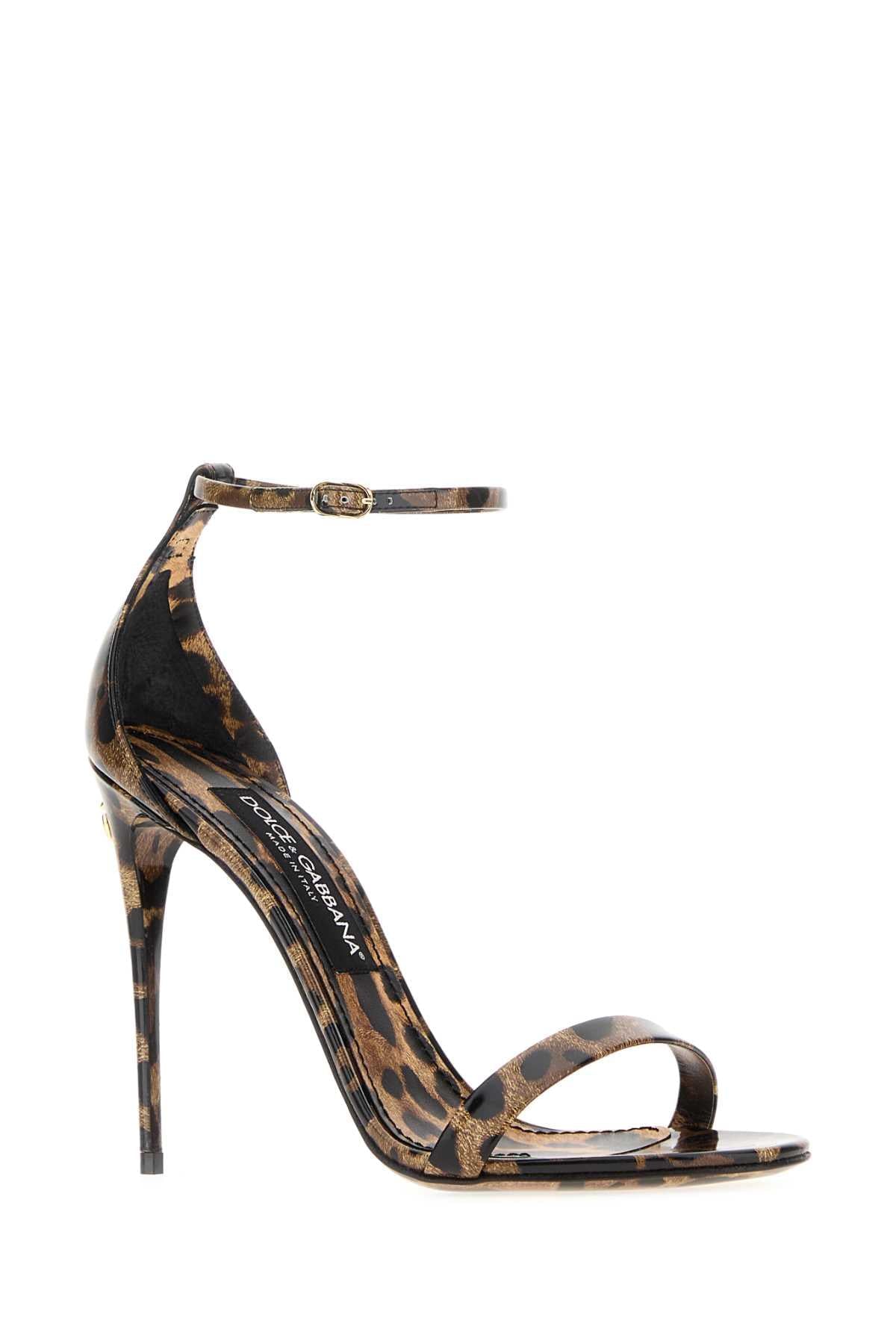 Dolce & Gabbana Women Printed Leather Sandals DOLCE & GABBANA