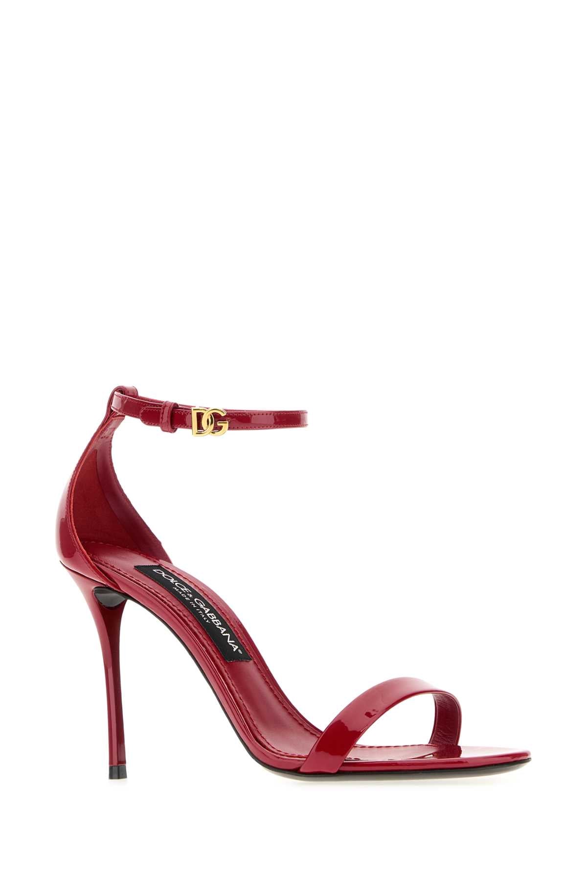 Dolce & Gabbana Women Red Leather Sandals DOLCE & GABBANA