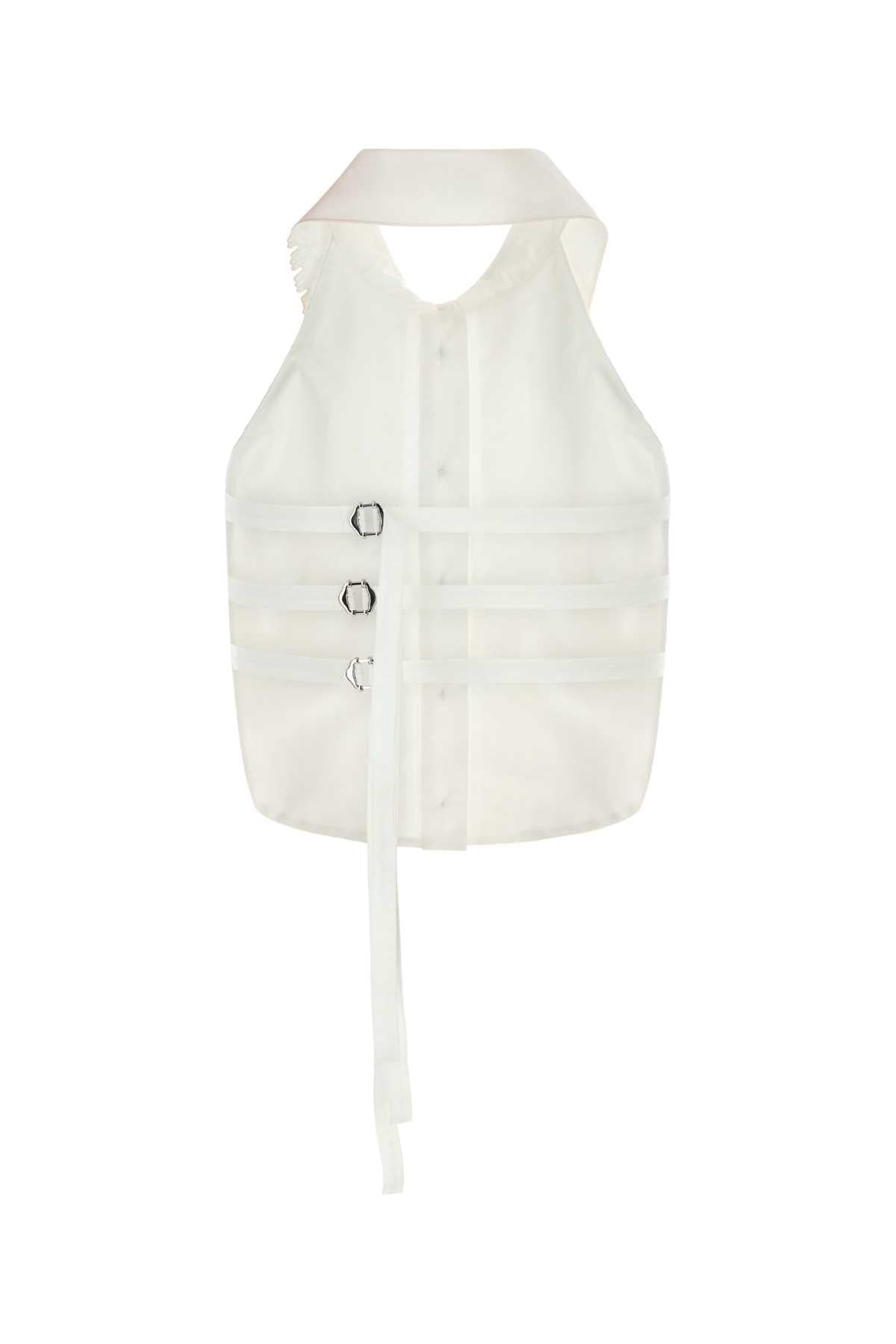 Blumarine Women White Poplin Vest BLUMARINE