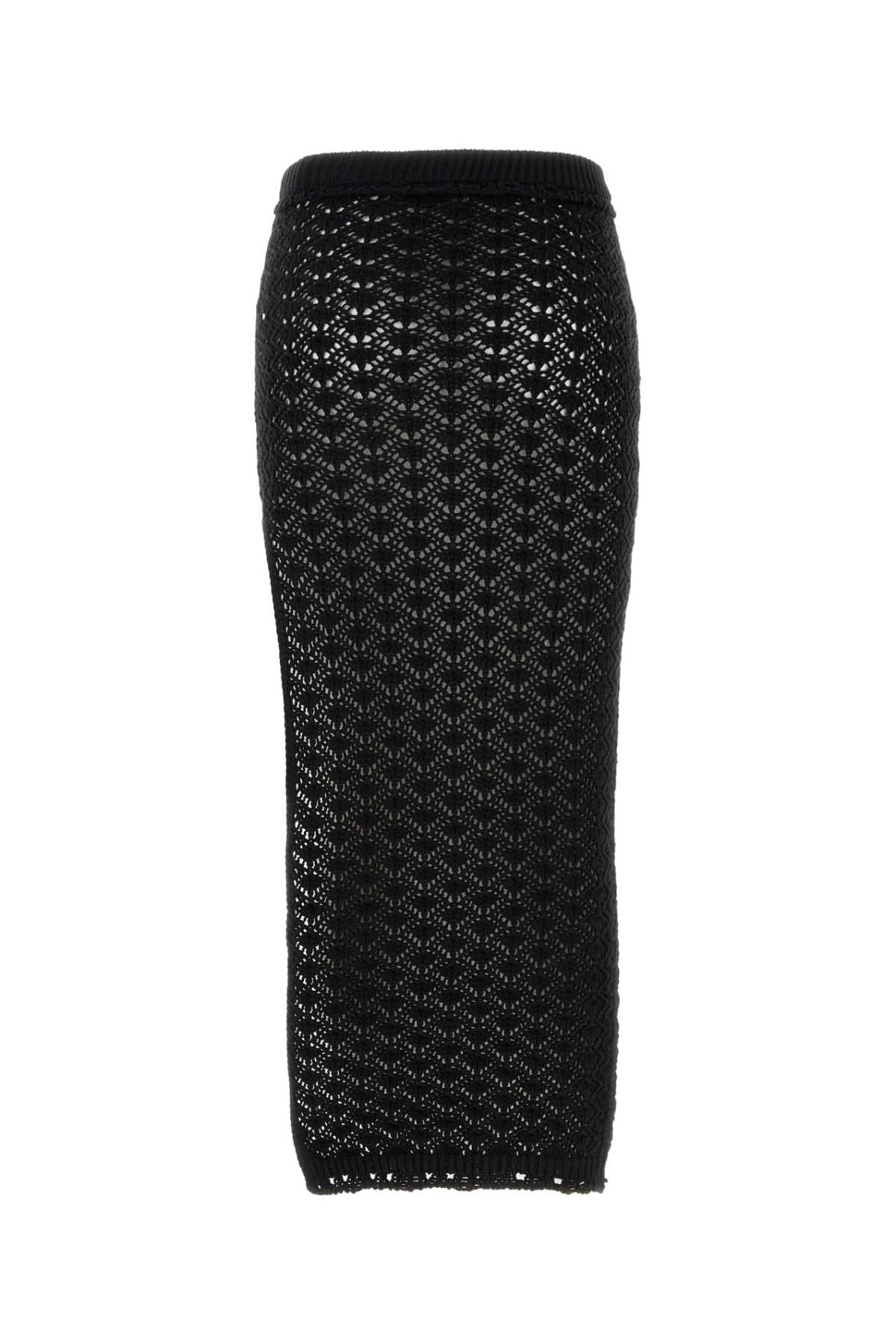 Blumarine Women Black Crochet Skirt BLUMARINE