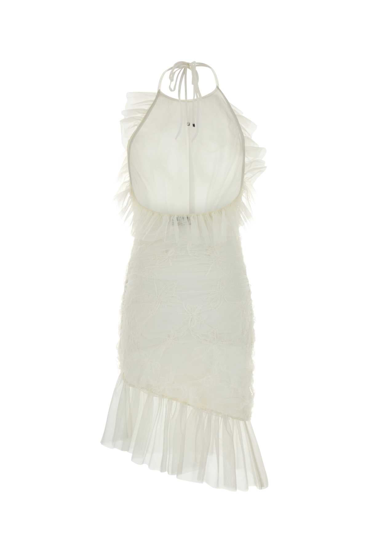 Blumarine Women White Tulle Mini Dress BLUMARINE