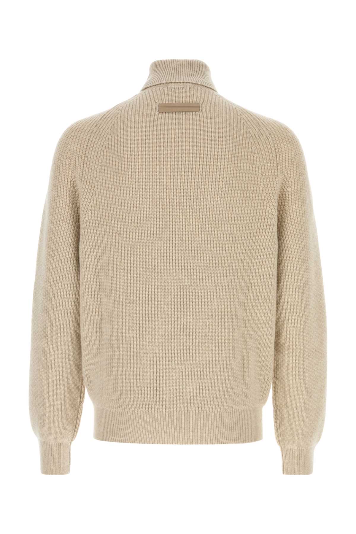 Zegna Men Sand Cashmere Sweater ZEGNA