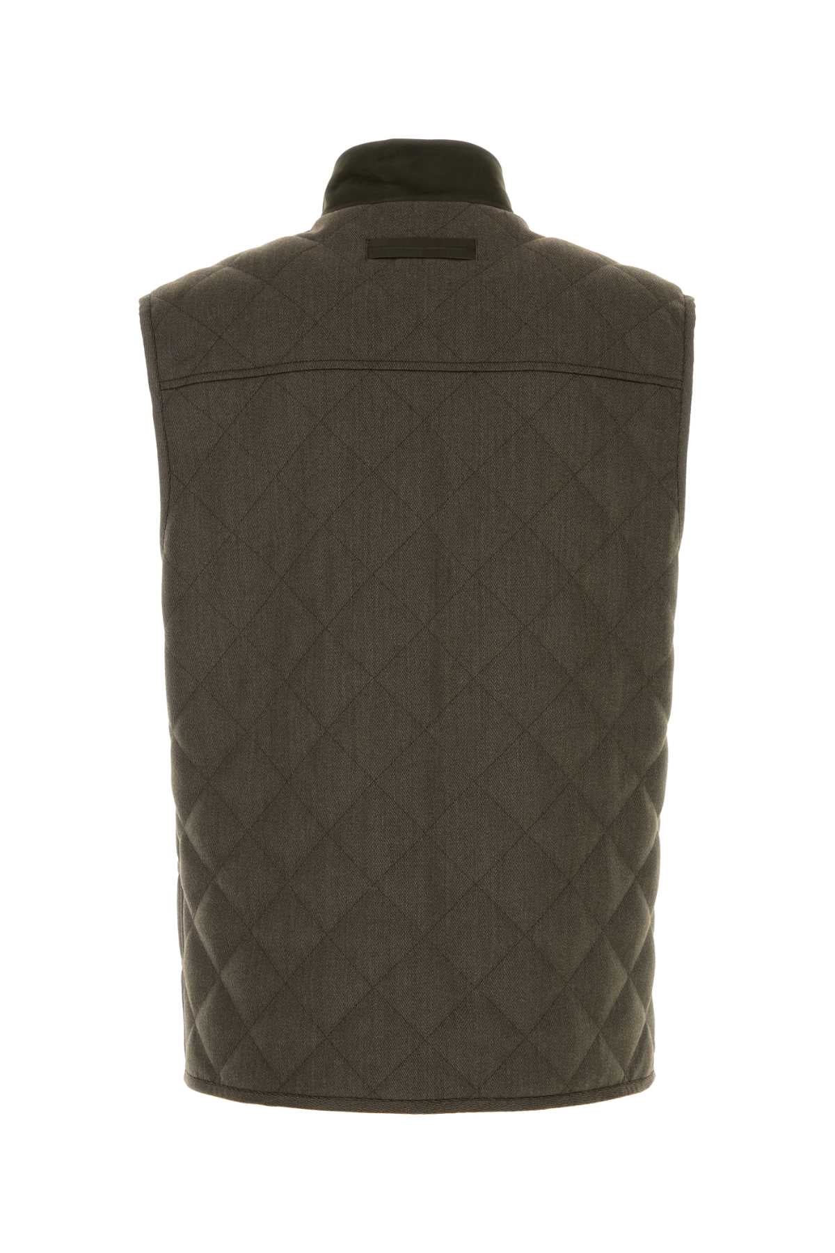 Zegna Men Mud Wool Vest ZEGNA
