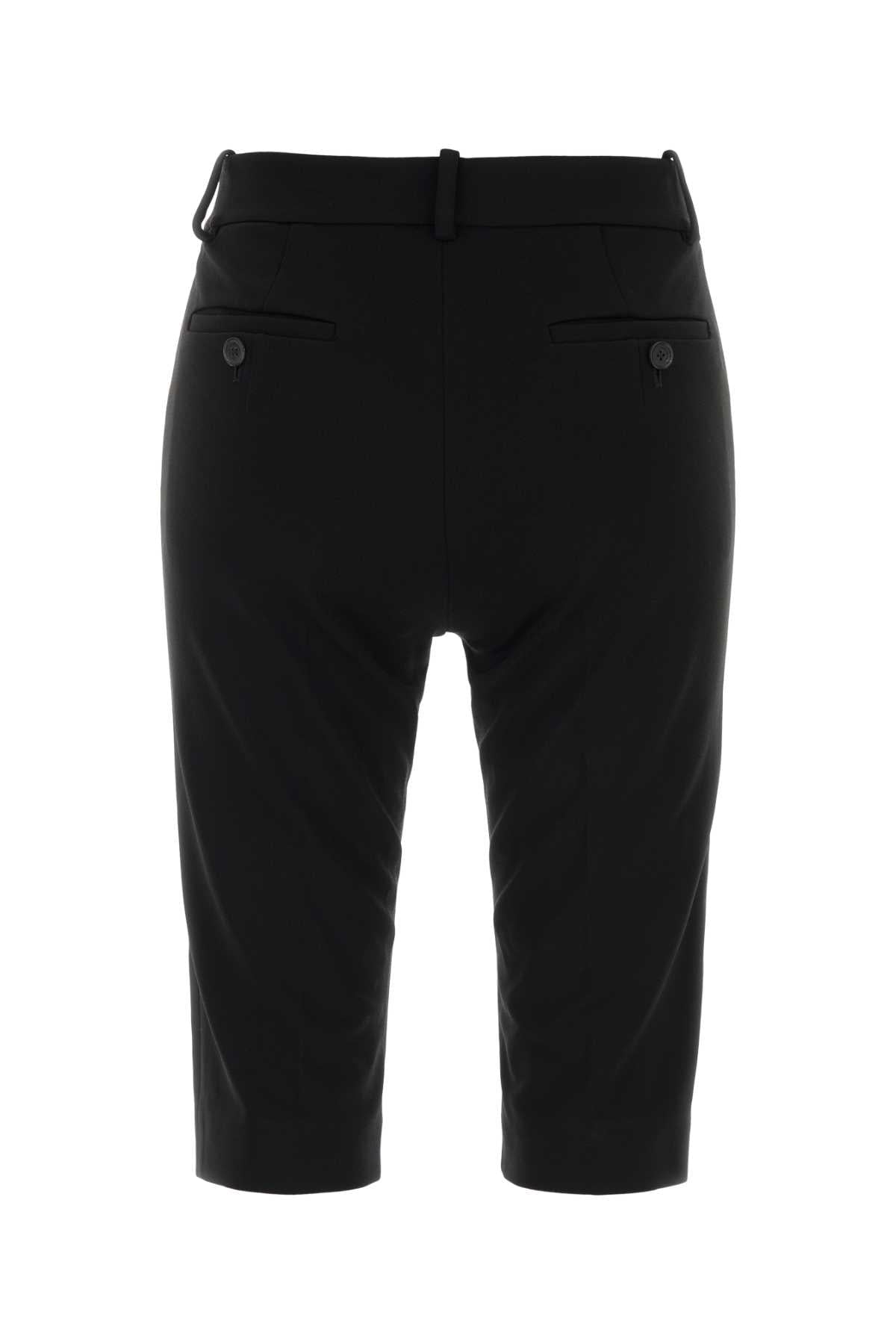 Magda Butrym Women Black Crepe Capri Pant MAGDA BUTRYM