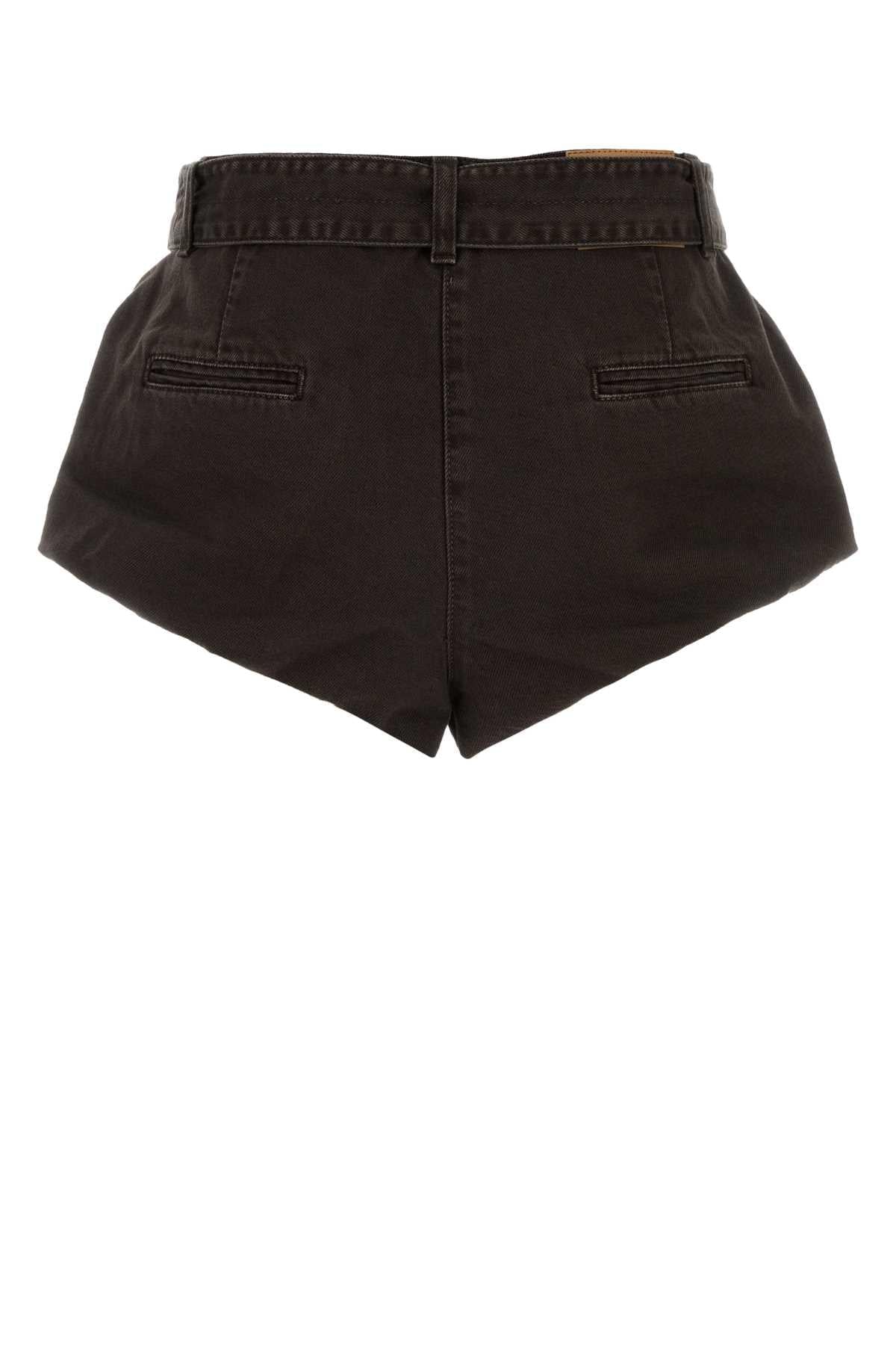Magda Butrym Women Chocolate Denim Shorts MAGDA BUTRYM