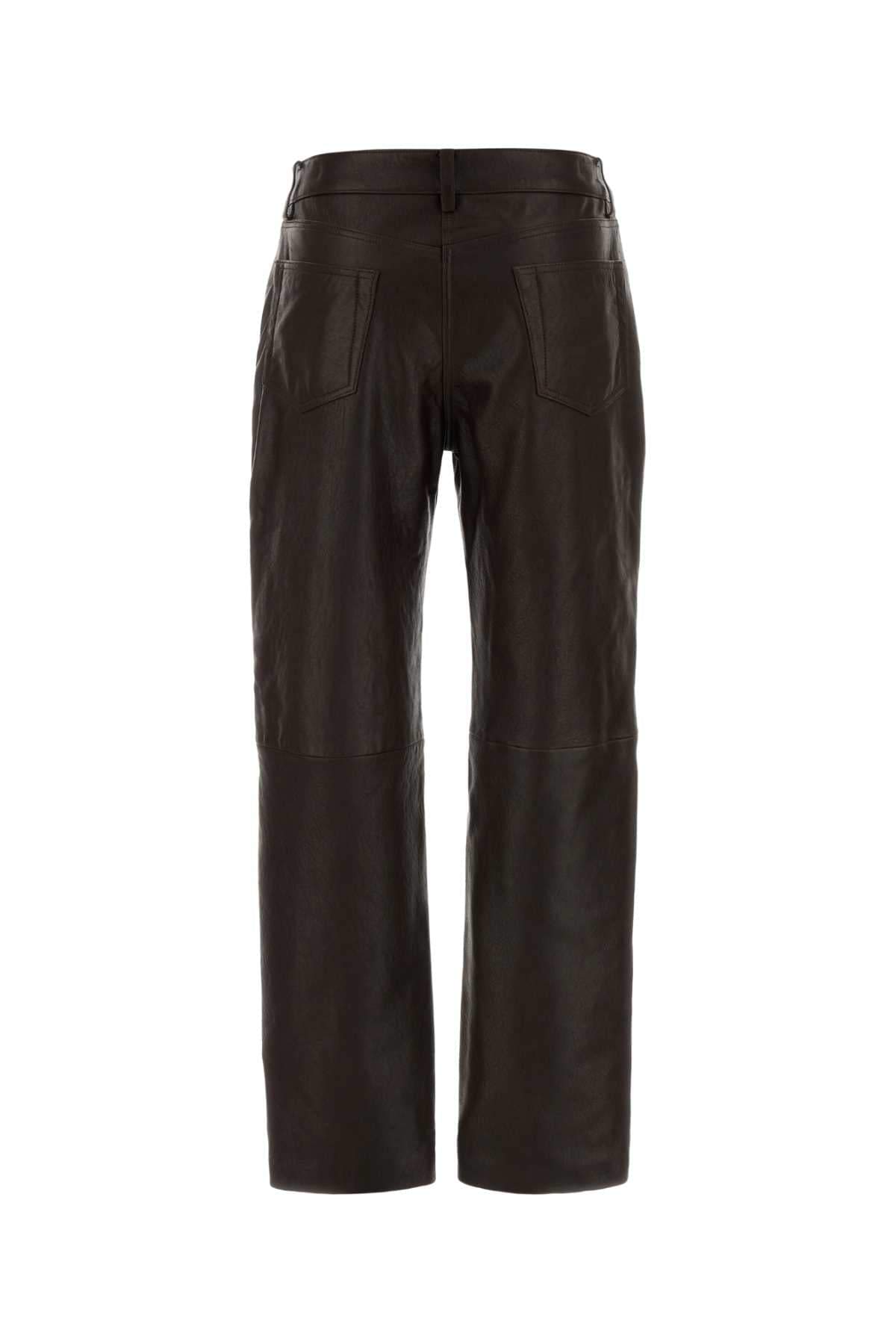 Magda Butrym Women Chocolate Leather Pant MAGDA BUTRYM