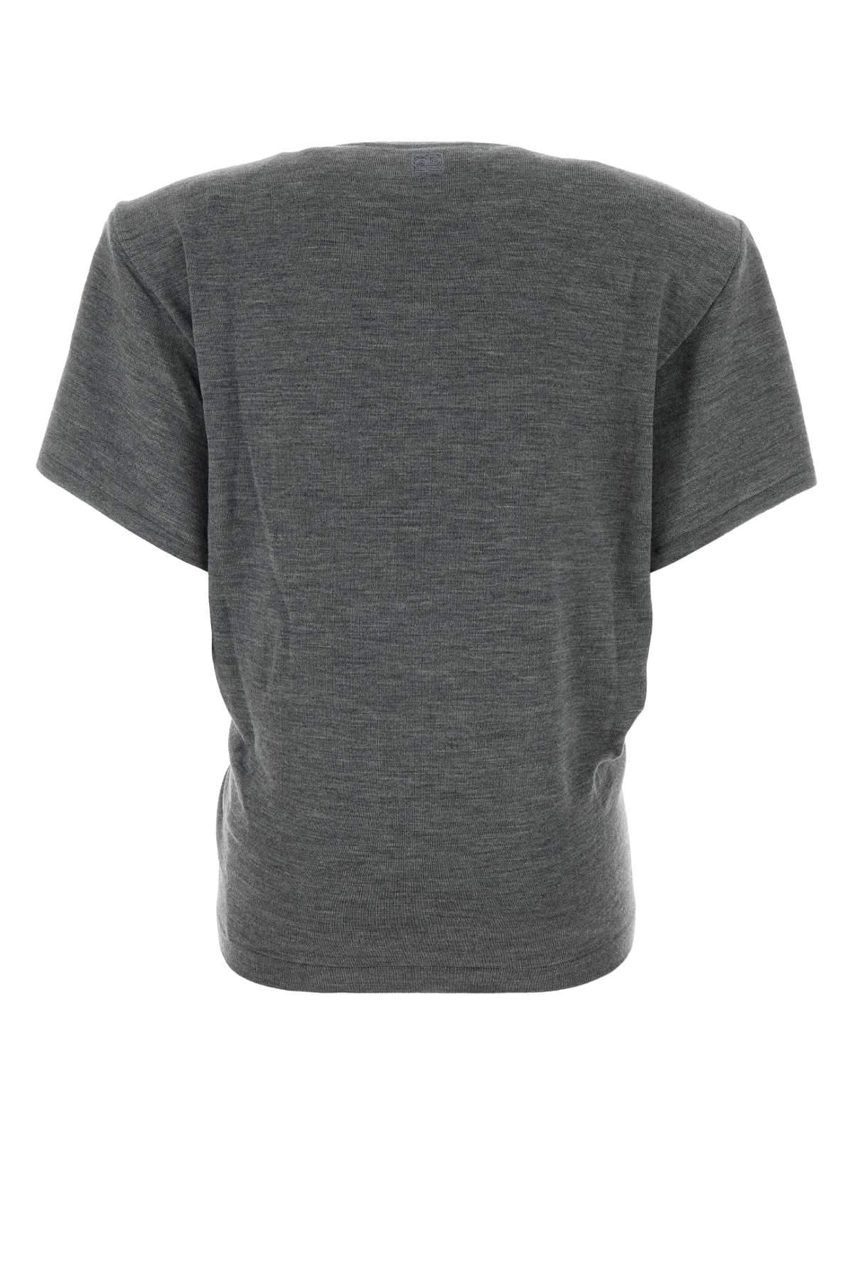Magda Butrym Women Grey Wool T-Shirt MAGDA BUTRYM