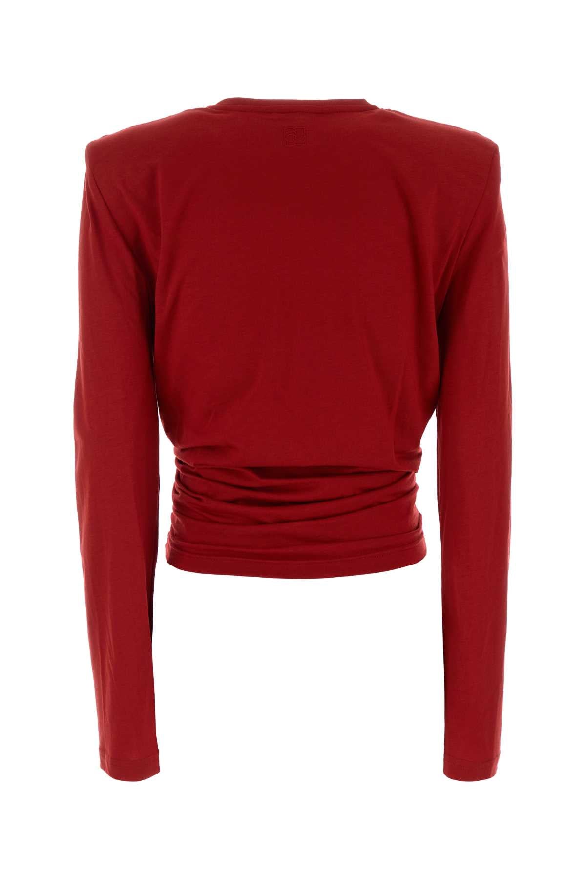 Magda Butrym Women Red Cotton Blend T-Shirt MAGDA BUTRYM