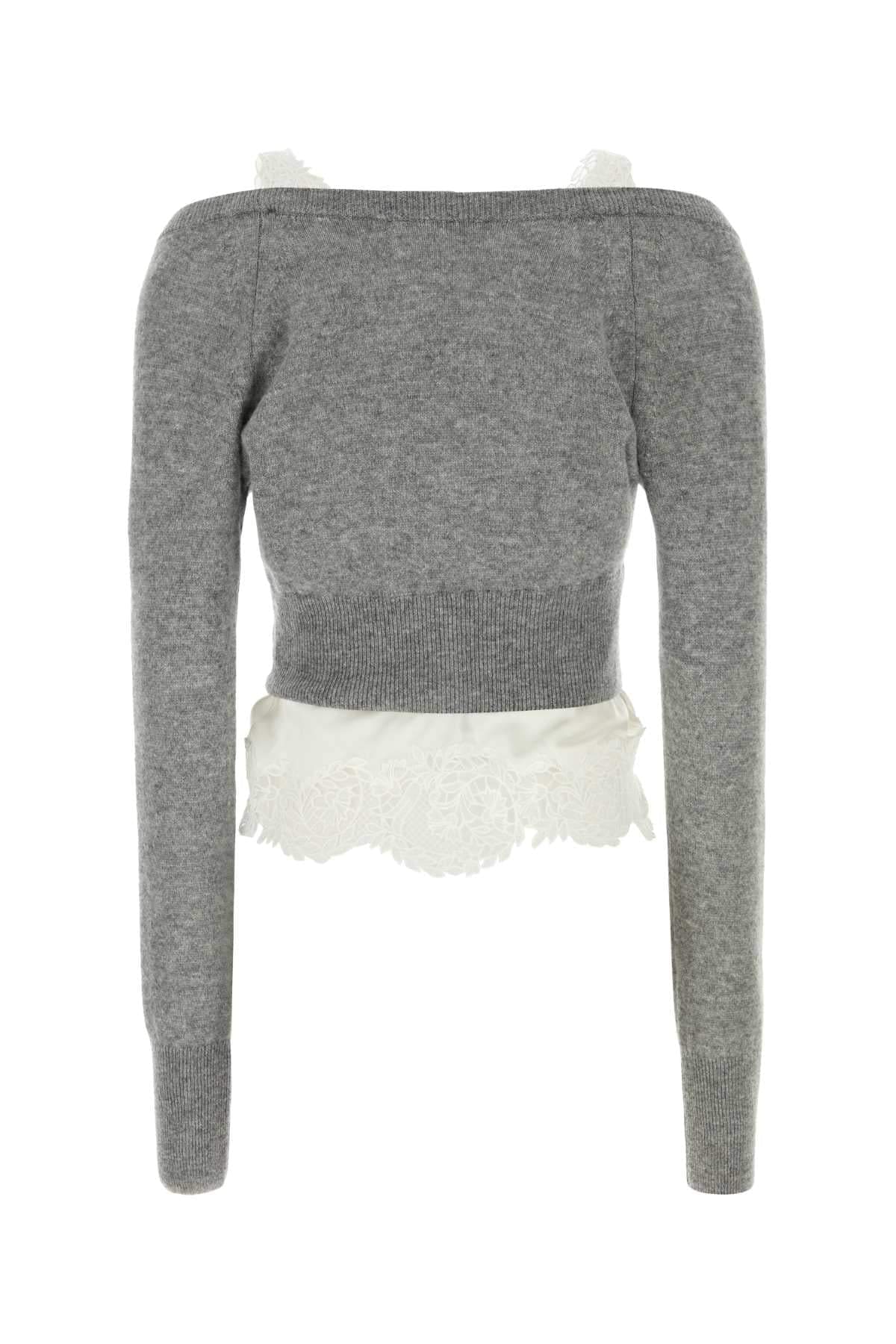 Ermanno Scervino Women Two-Tone Cashmere And Stretch Silk Top ERMANO SCERVINO