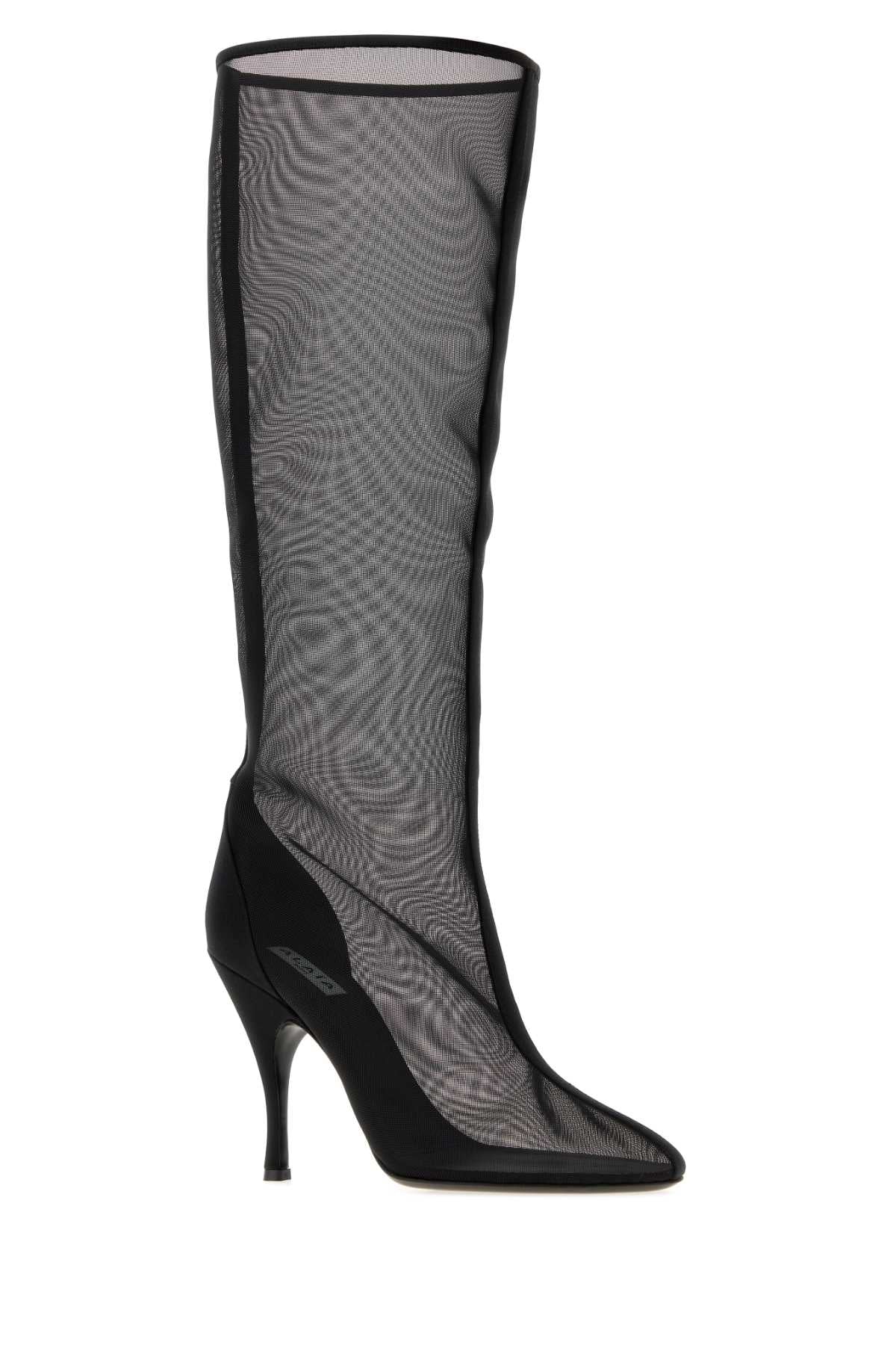 Alaia Women Black Mesh Boots ALAIA