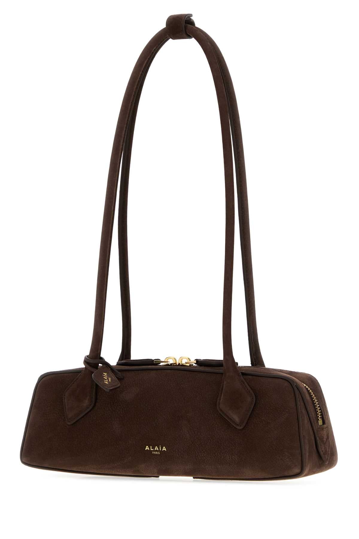 Alaia Women Brown Nabuk Teckel Shoulder Bag ALAIA