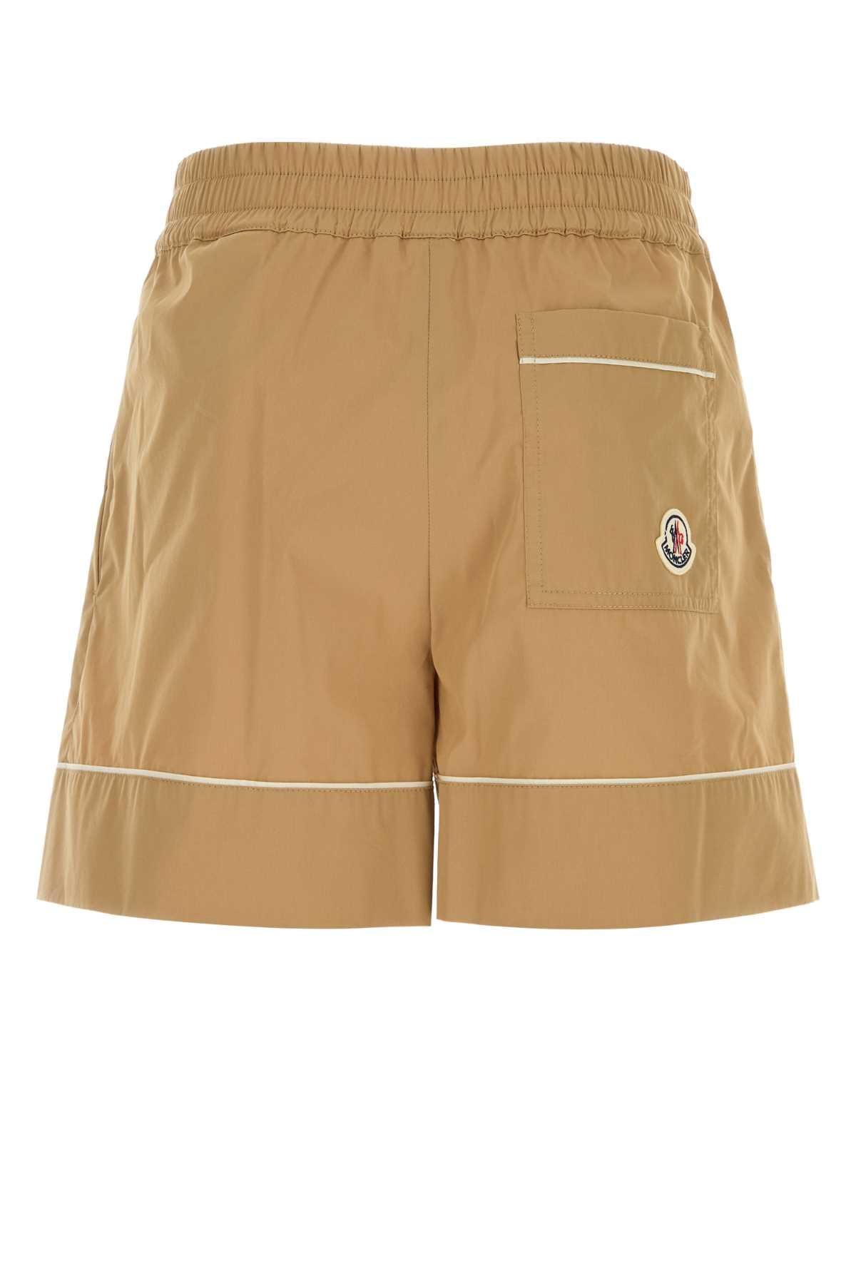 Moncler Women Beige Poplin Shorts MONCLER