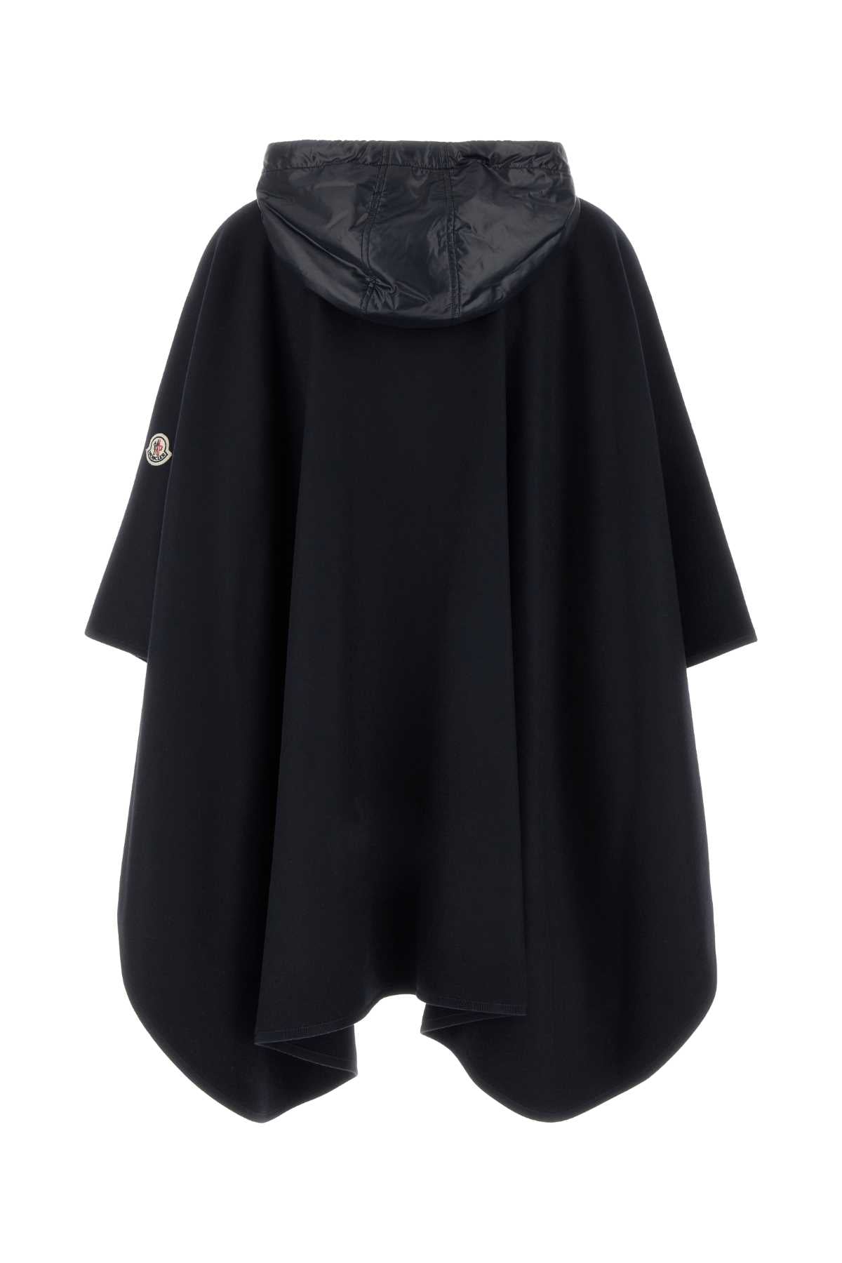 Moncler Women Navy Blue Wool Blend Poncho