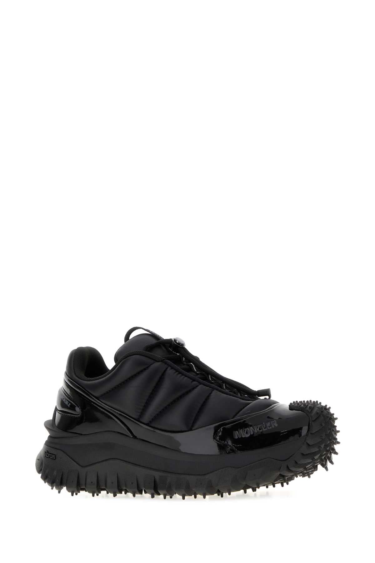 Moncler Women Black Leather Trailgrip Sneakers MONCLER
