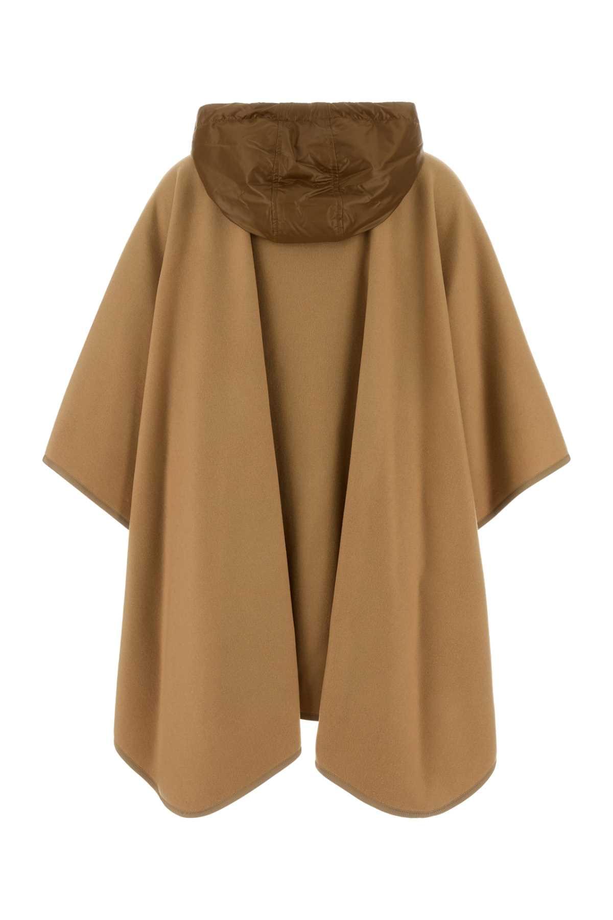 Moncler Women Camel Wool Blend Cape MONCLER