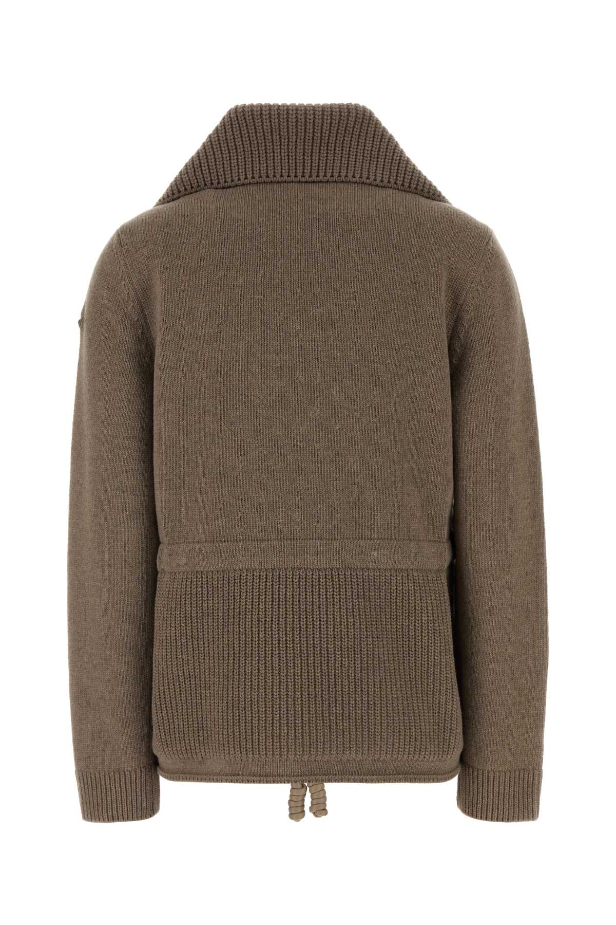 Moncler Women Dove Grey Wool Blend Cardigan MONCLER