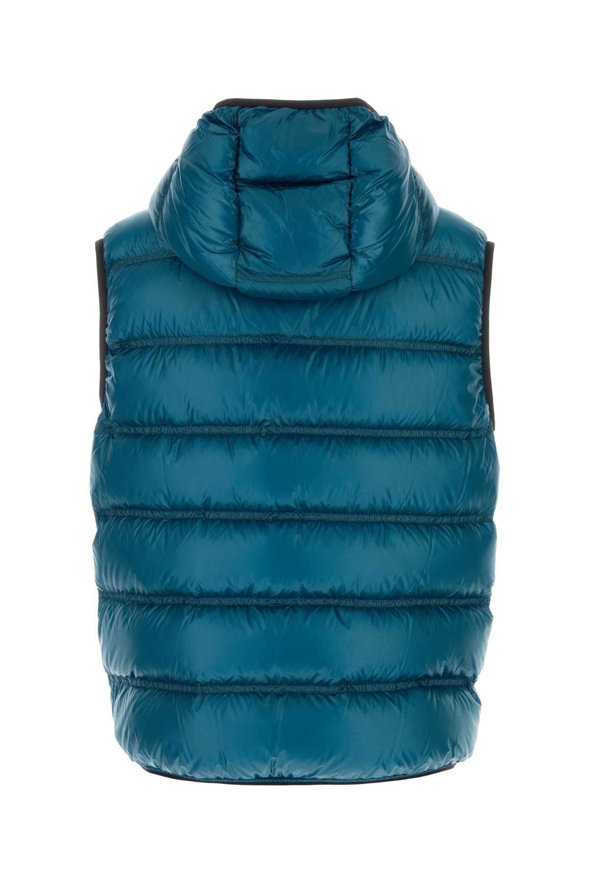 Moncler Men Petrol Blue Nylon Sleeveless Pantestrel Down Jacket MONCLER