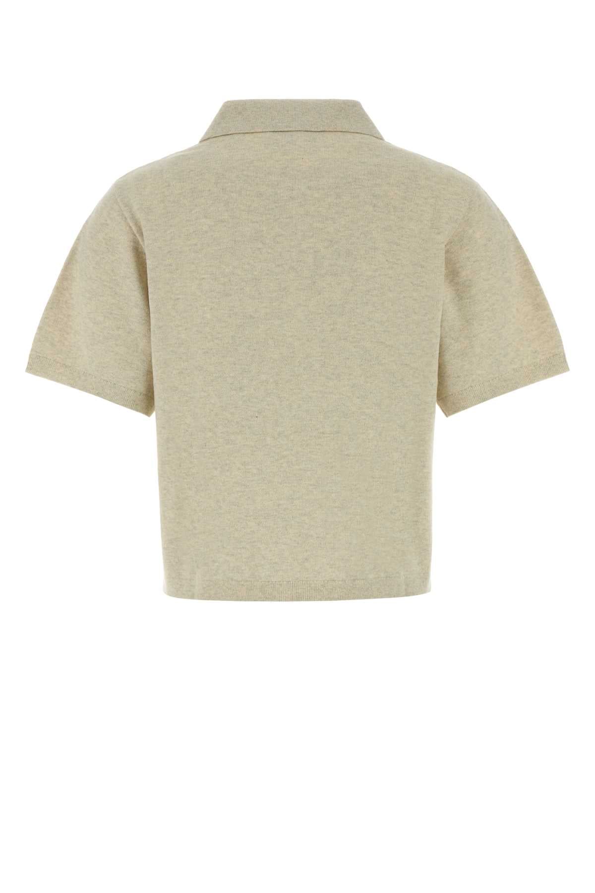 Isabel Marant Etoile Women Melange Grey Cotton Blend Althea Polo Shirt ISABEL MARANT ETOILE