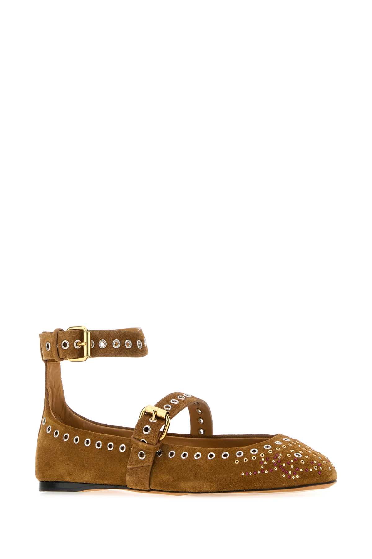 Isabel Marant Women Camel Suede Yzla Ballerinas ISABEL MARANT