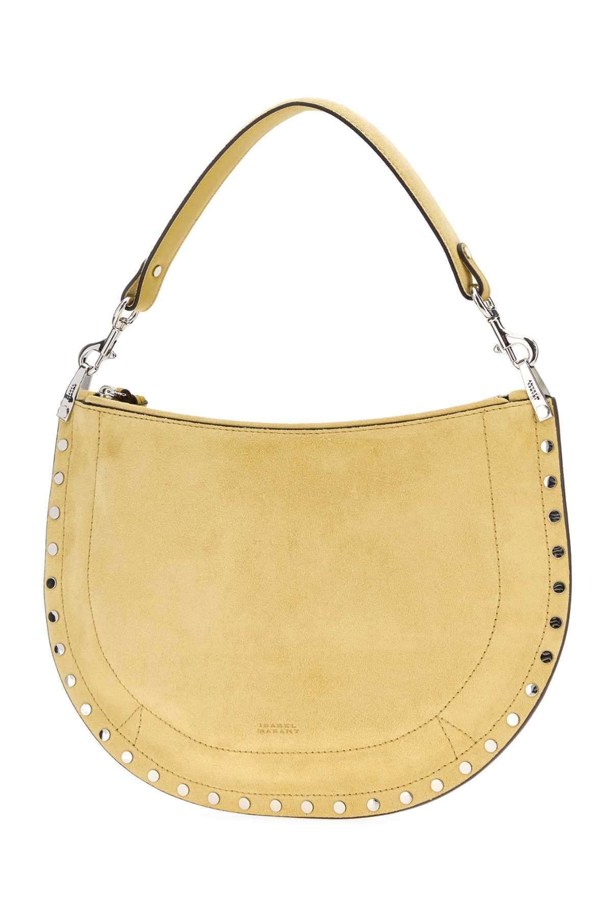 Isabel Marant Women Pastel Yellow Suede Oskan Shoulder Bag ISABEL MARANT