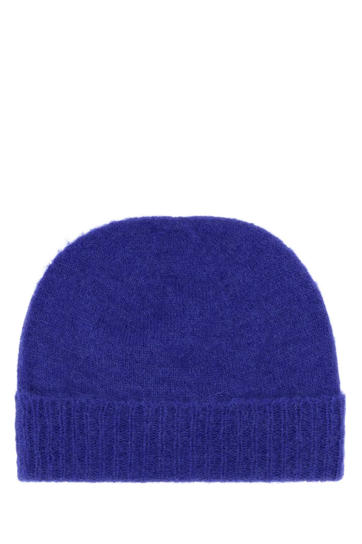 Vivienne Westwood Women Blue Alpaca Blend Fluffy Beanie Hat VIVIENNE WESTWOOD