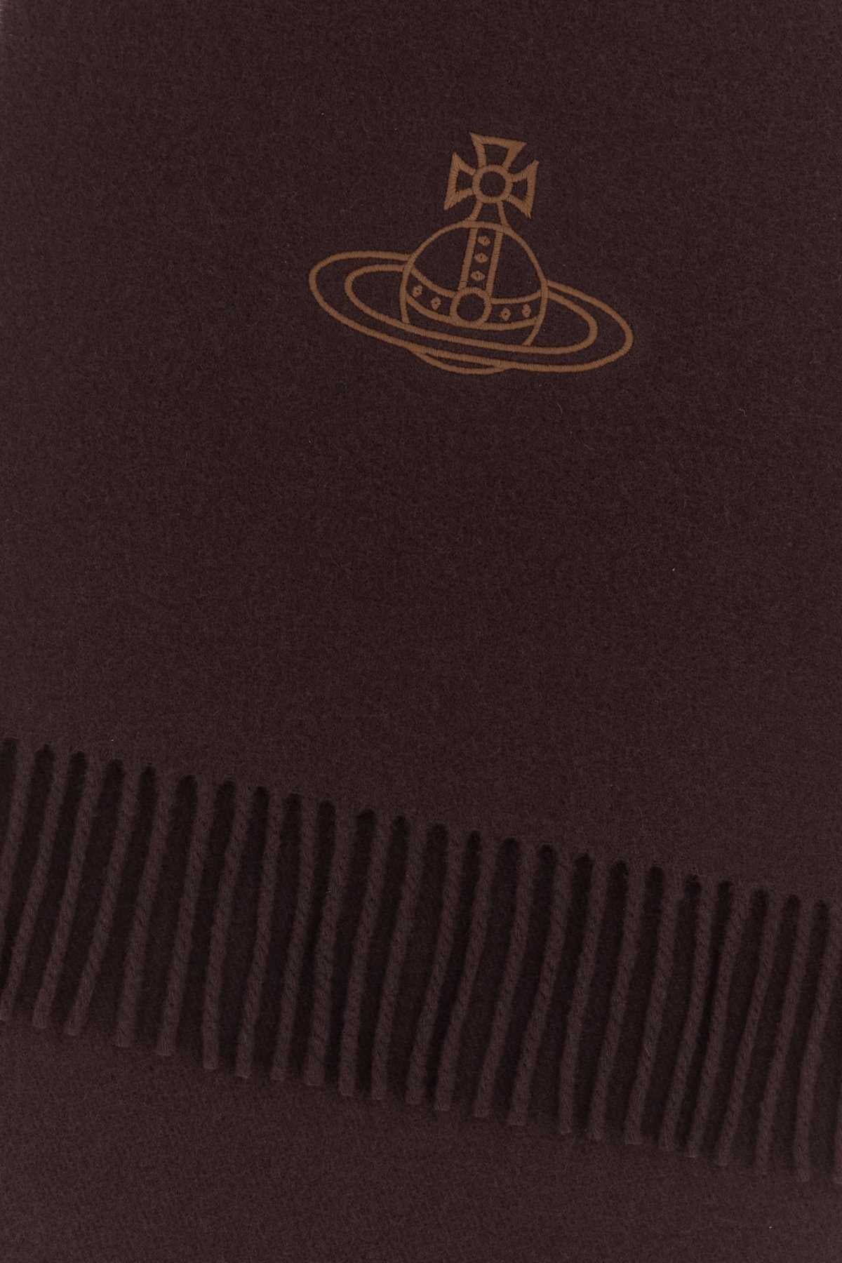 Vivienne Westwood Women Aubergine Wool Scarf VIVIENNE WESTWOOD
