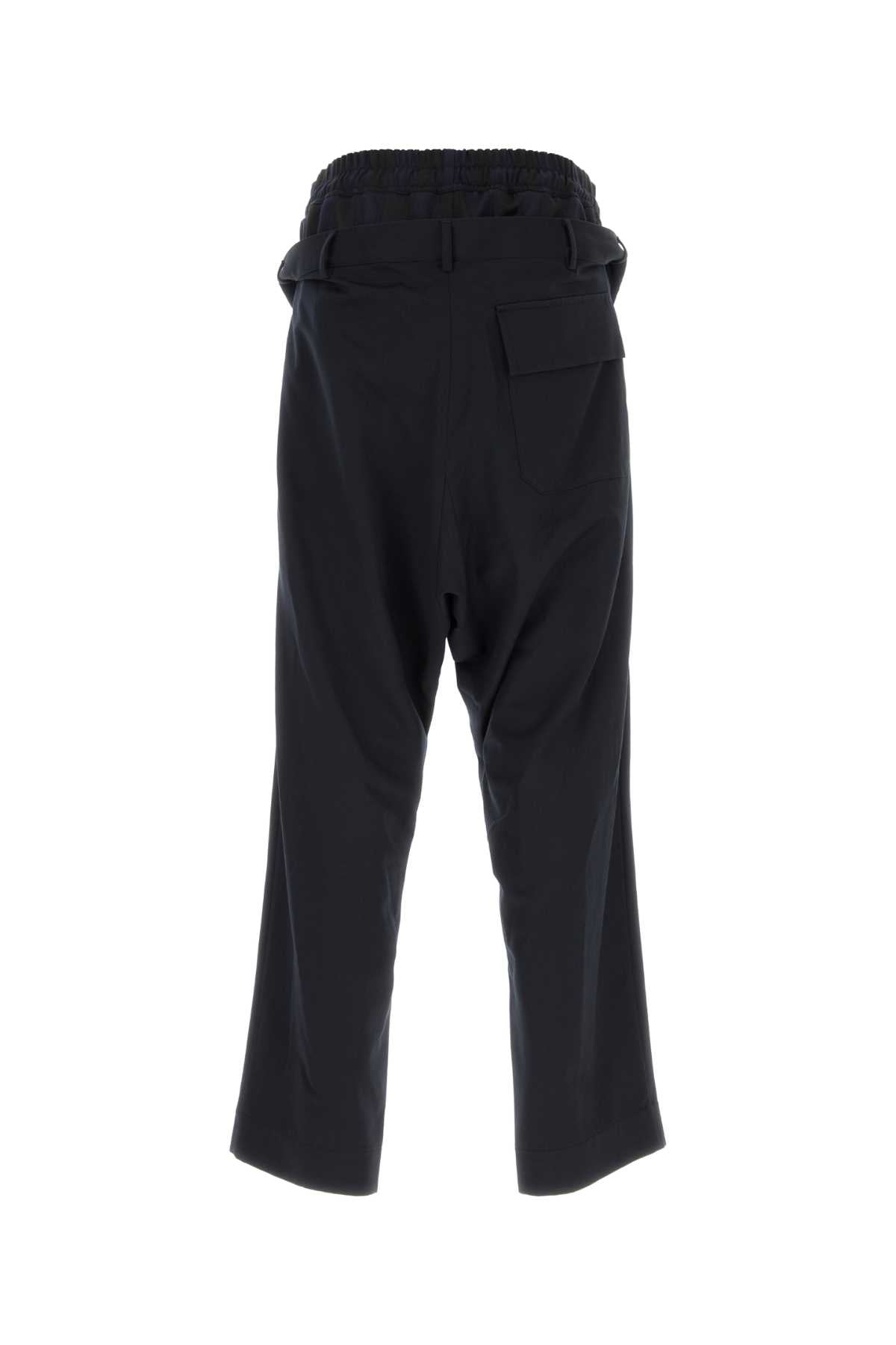Vivienne Westwood Men Navy Blue Twill Builder Wide-Leg Pant VIVIENNE WESTWOOD
