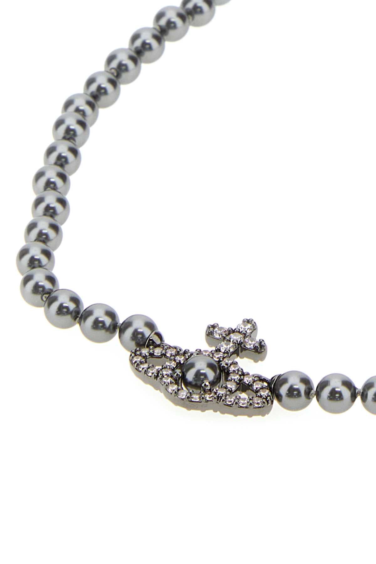 Vivienne Westwood Women Dark Grey Pearls Olympia Necklace VIVIENNE WESTWOOD