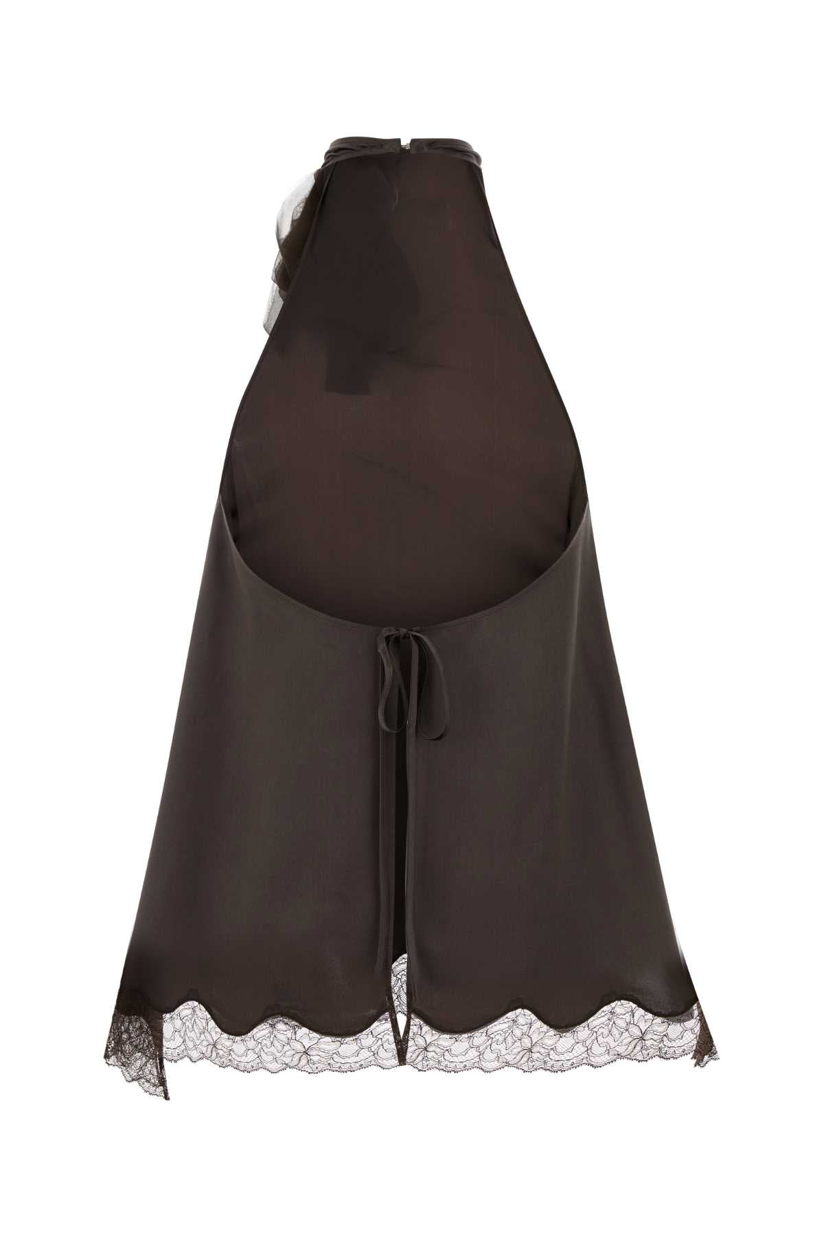 Magda Butrym Women Chocolate Satin Top MAGDA BUTRYM