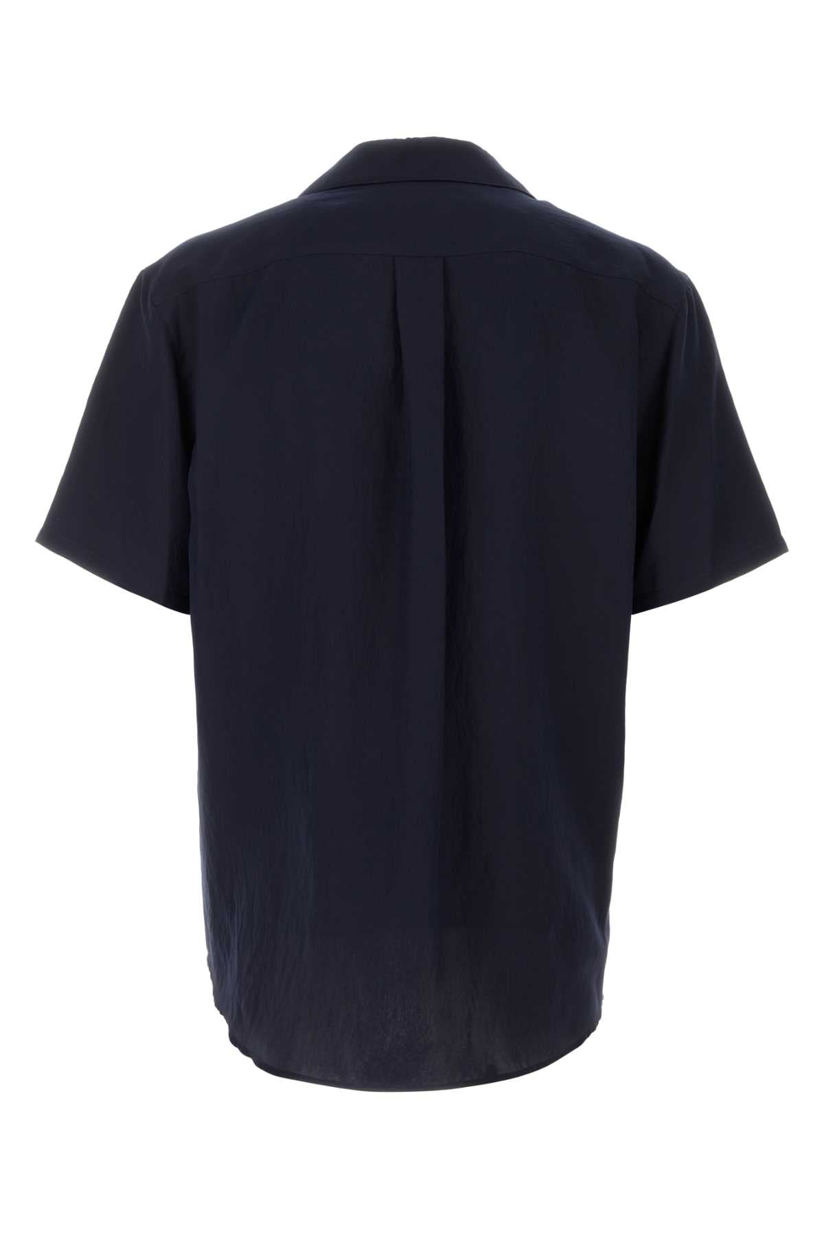 Giorgio Armani Men Navy Blue Viscose Blend Shirt GIORGIO ARMANI