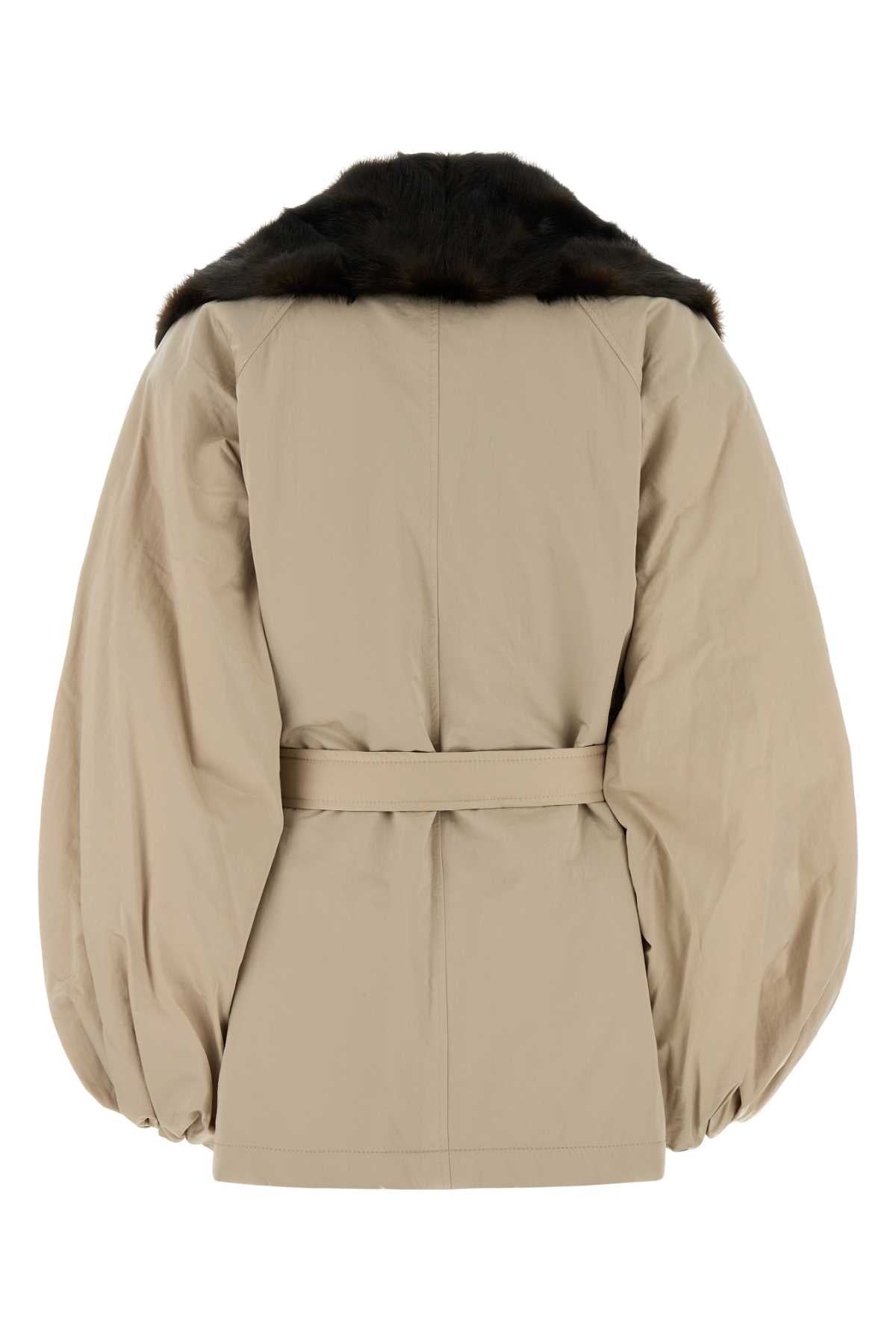 Magda Butrym Women Beige Nylon Jacket MAGDA BUTRYM