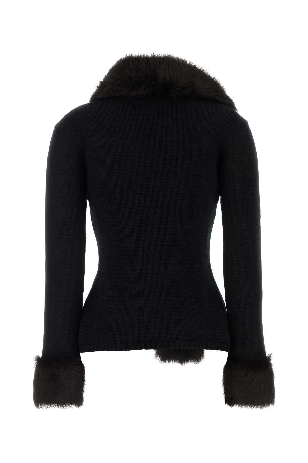 Magda Butrym Women Black Wool Blend Cardigan MAGDA BUTRYM