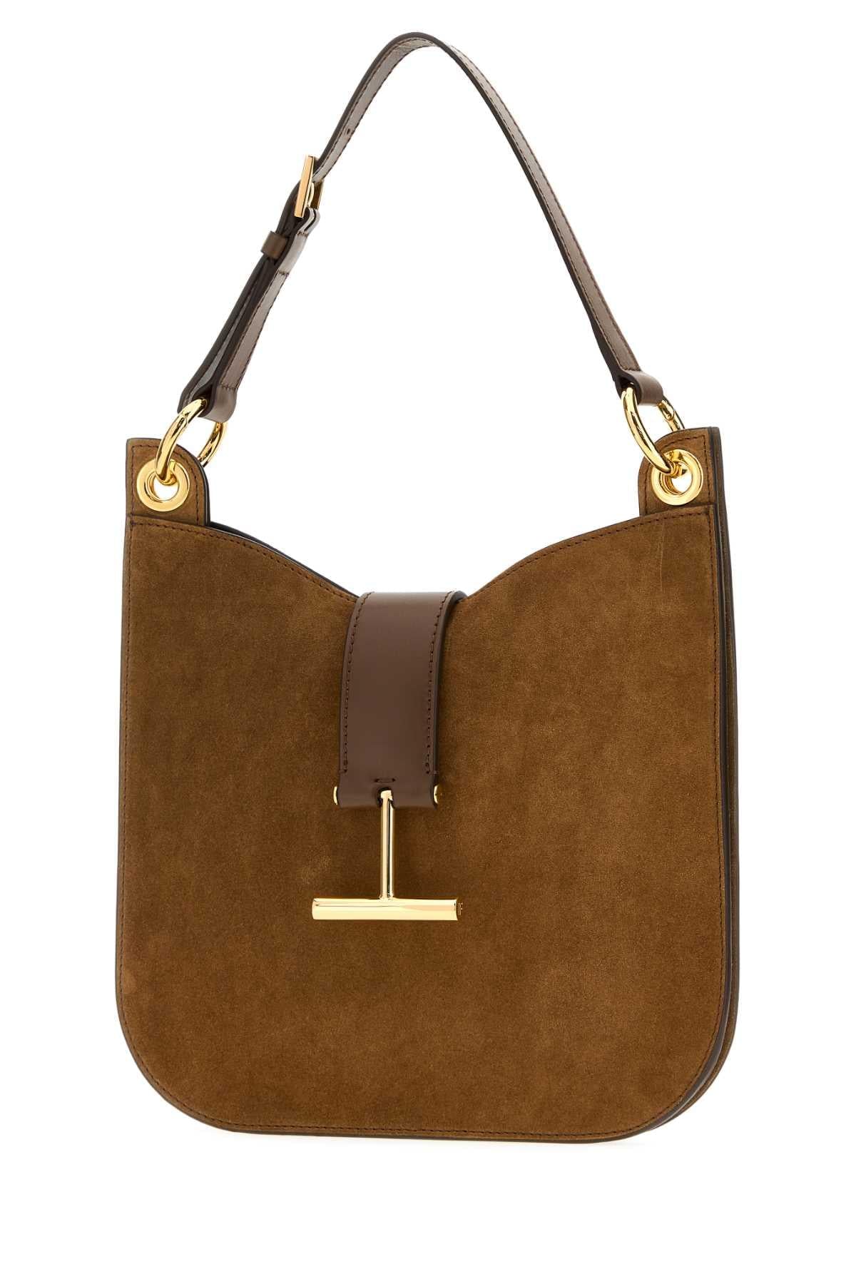 Tom Ford Women Camel Suede Shoulder Bag TOM FORD