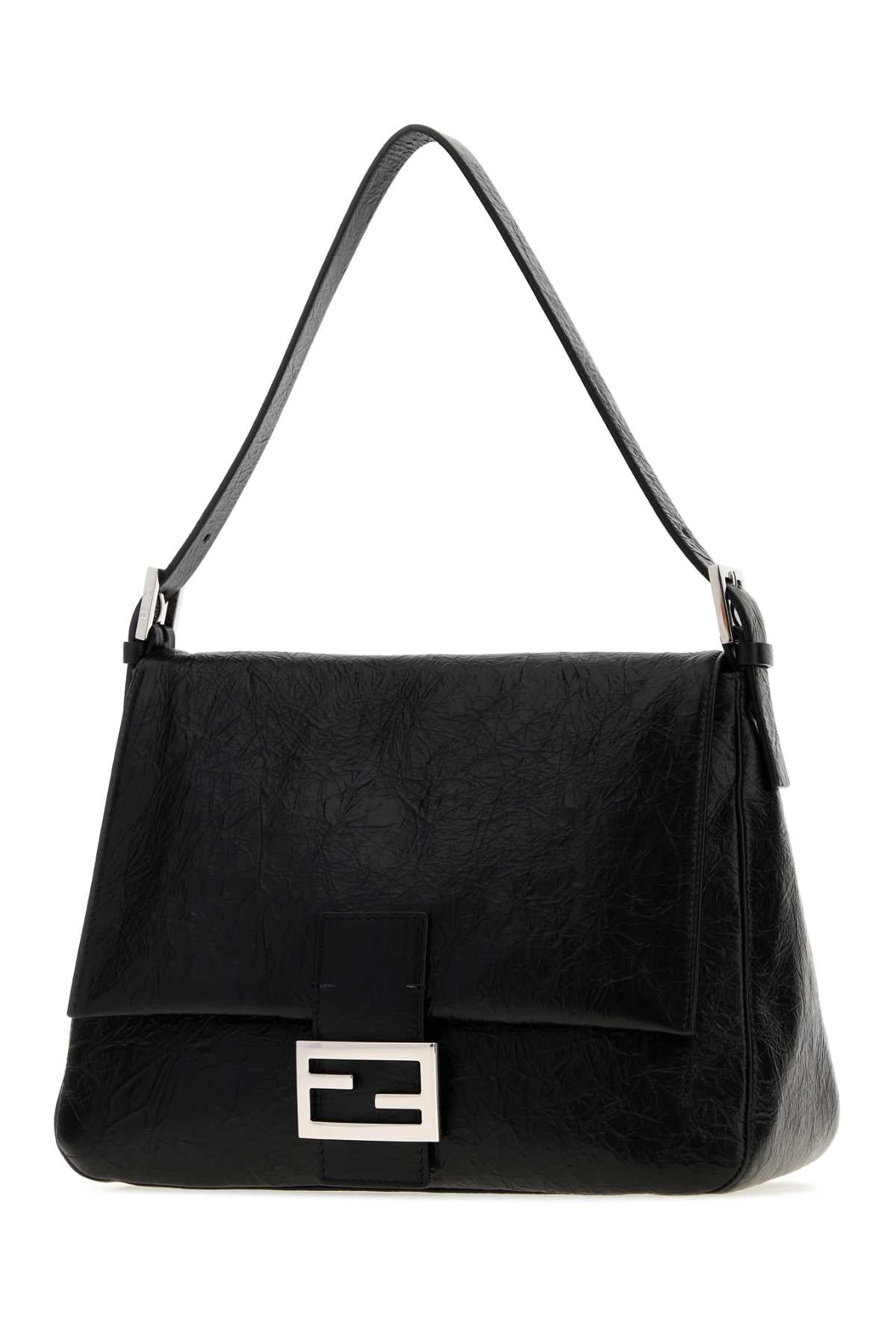 Fendi Women Black Leather Flap 26235 Shoulder Bag FENDI